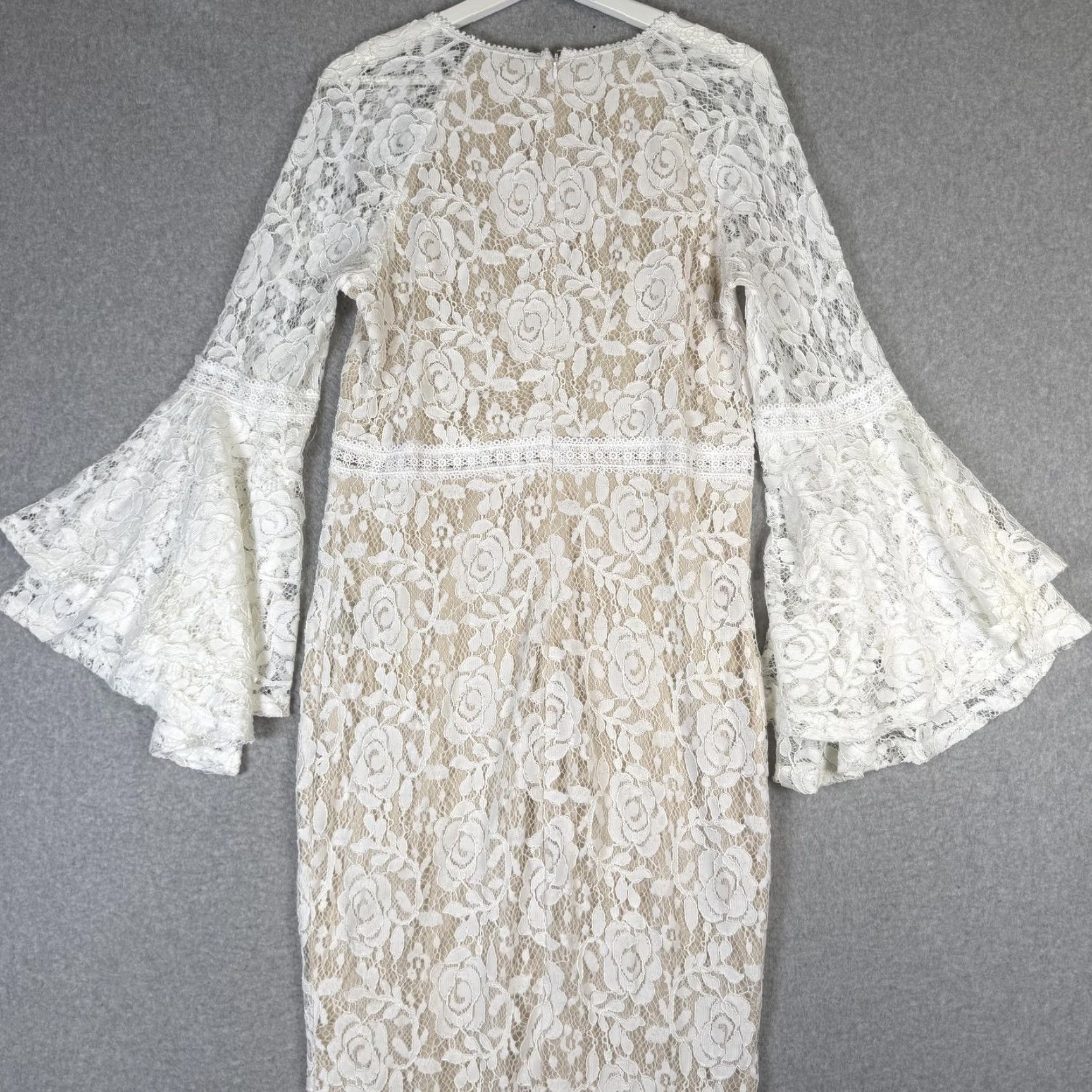 Born Baltic Born Dress Maxi Mermaid Lace Puff Sleeve White XL Women Size XL / US 12-14 / IT 48-50 - 6 Thumbnail