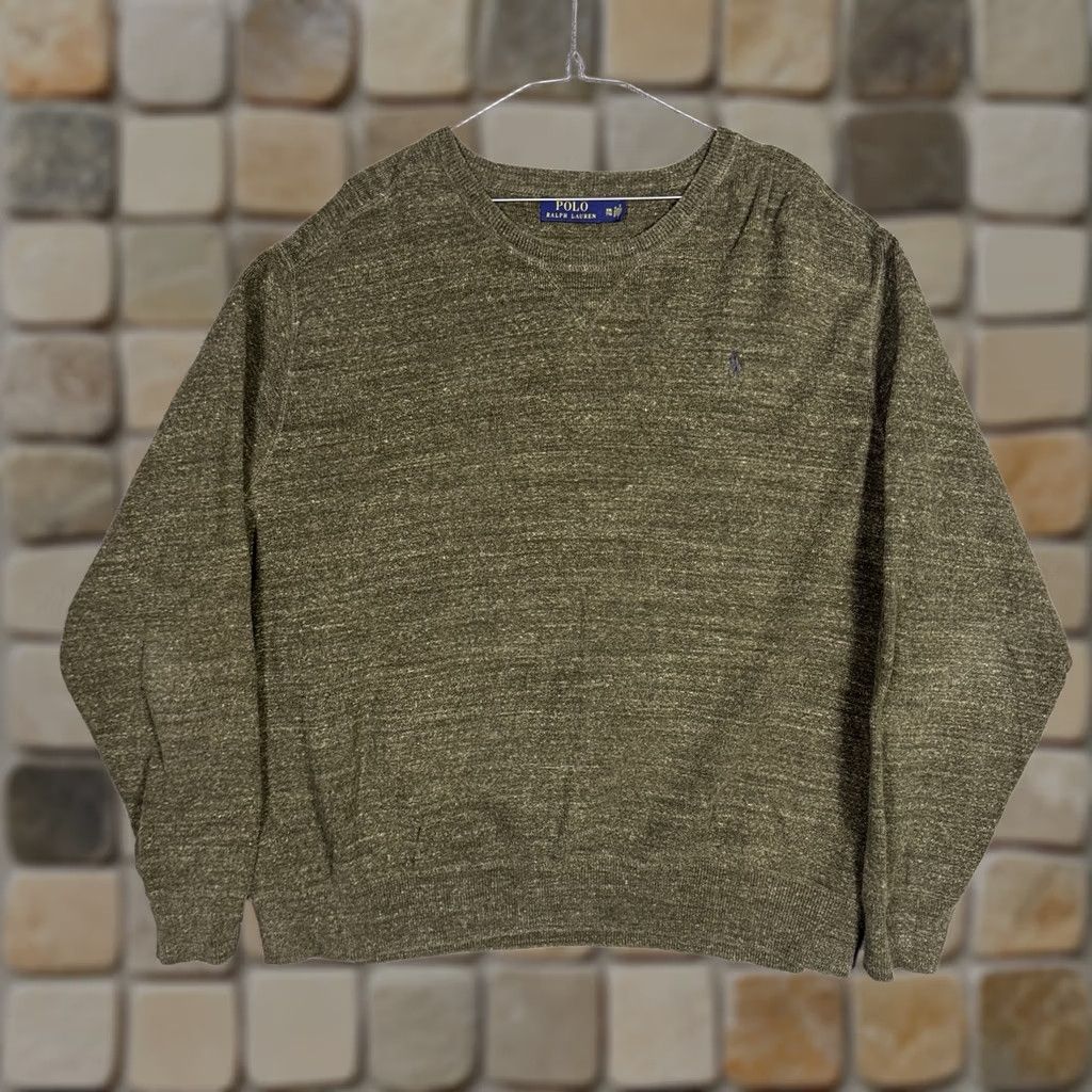 Polo Ralph Lauren VINTAGE Polo Ralph Lauren Sweatshirt Mens XXL 2XL Crewneck Knit Pullover Sweater Cotton Green Size US XXL / EU 58 / 5 - 1 Thumbnail