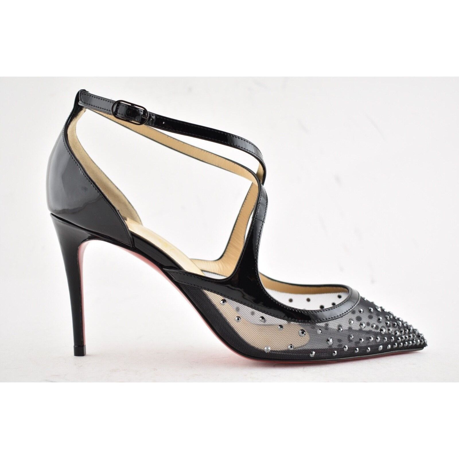 Christian Louboutin Christian Louboutin Twistissima Strass 85 Black Patent Size US 6.5 / IT 36.5 - 2 Thumbnail