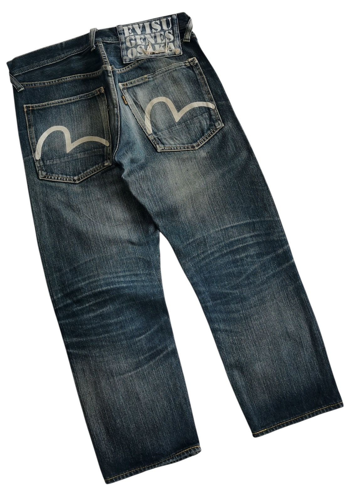 Evisu Evisu Genes Osaka Distressed Seagull Denim Vintage Wash Size US 31 - 1 Thumbnail