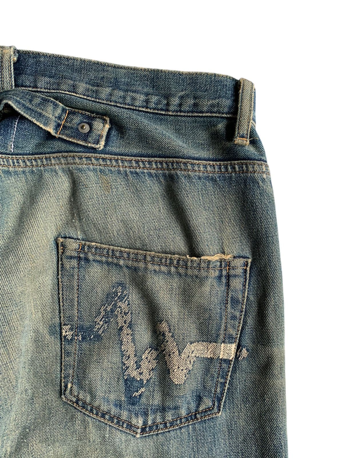 Kapital Whiz Limited Buckle Back Selvedge Distressed Denim Size US 36 / EU 52 - 12 Thumbnail