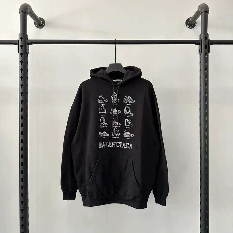 Balenciaga Comic Logo Black Hoodie