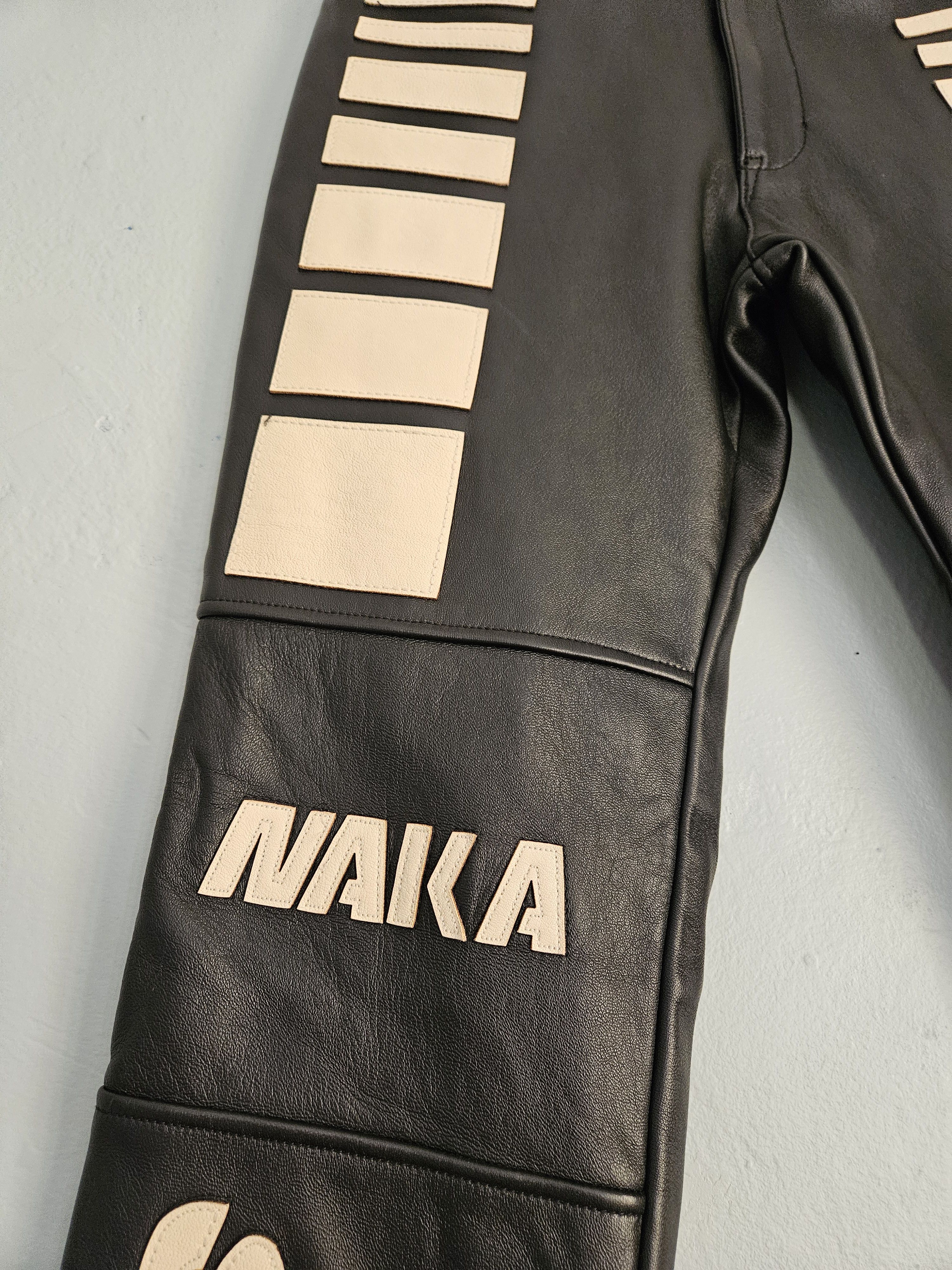 Satoshi Nakamoto Black Leather Moto Track Pants Size US 32 / EU 48 - 4 Thumbnail