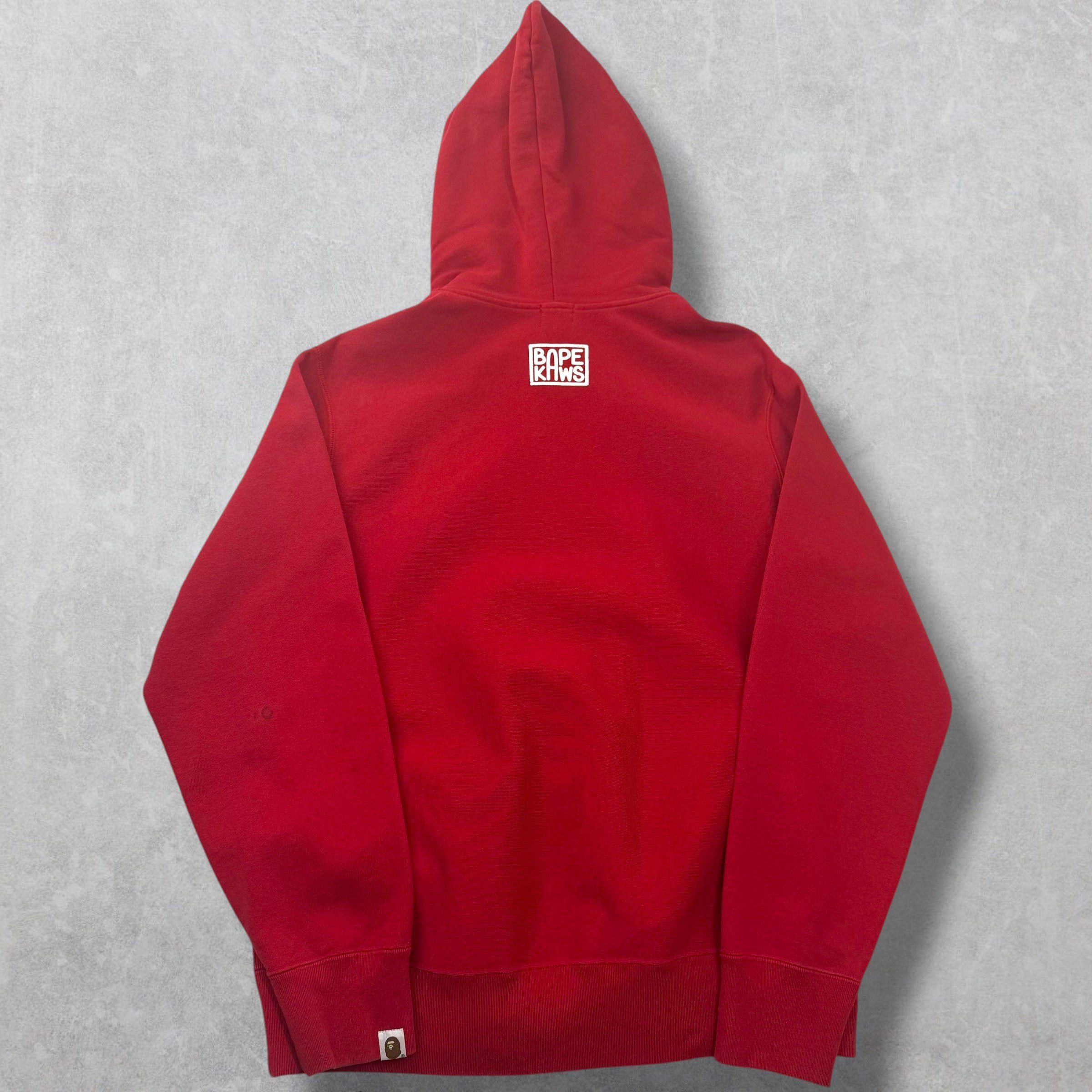 Bape Bape x Kaws Chomper Full-Zip Hoodie Red M Size US M / EU 48-50 / 2 - 2 Thumbnail