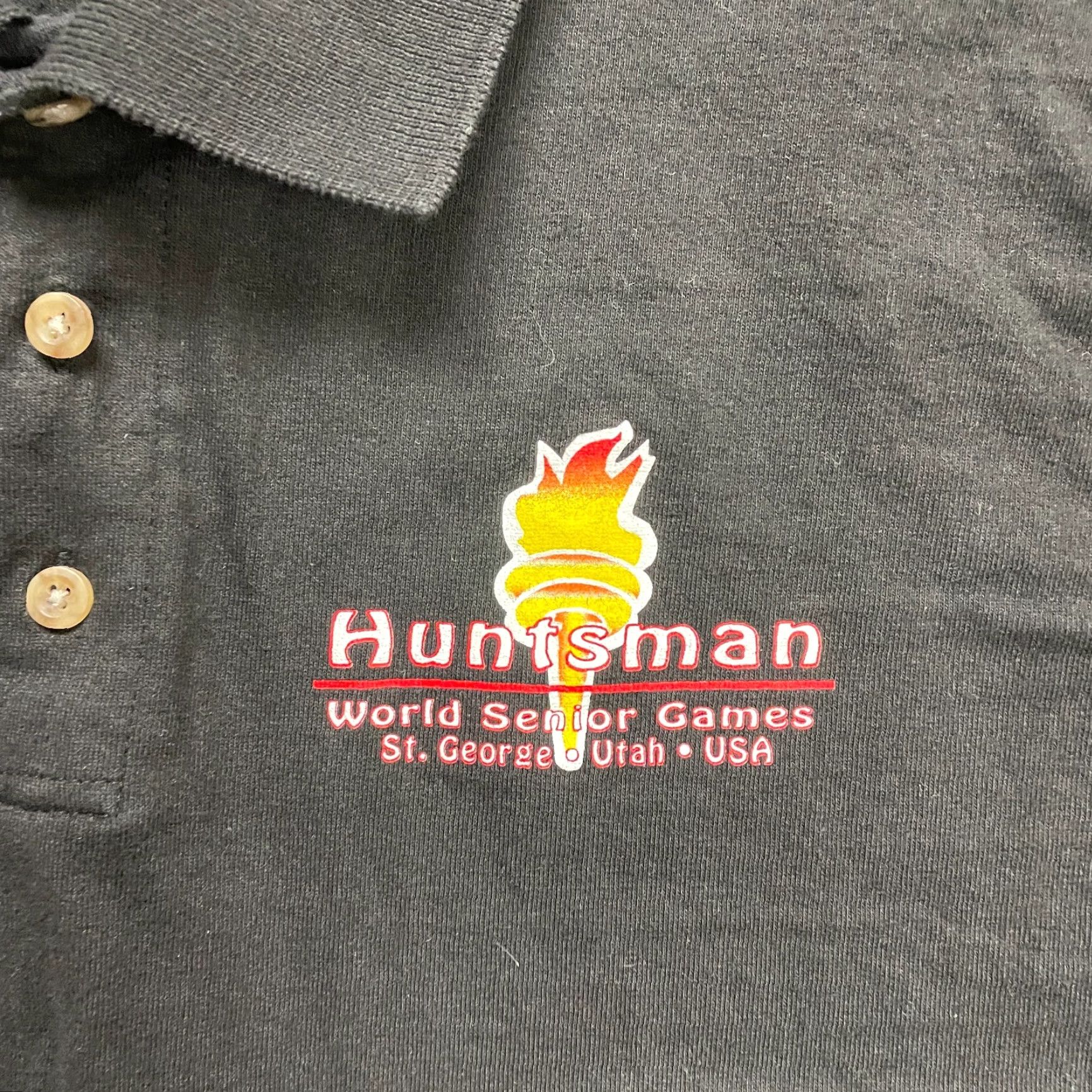 Gildan Gildan Polo Shirt Mens M Black Vintage Huntsman World Senior Games Utah Size US M / EU 48-50 / 2 - 3 Thumbnail