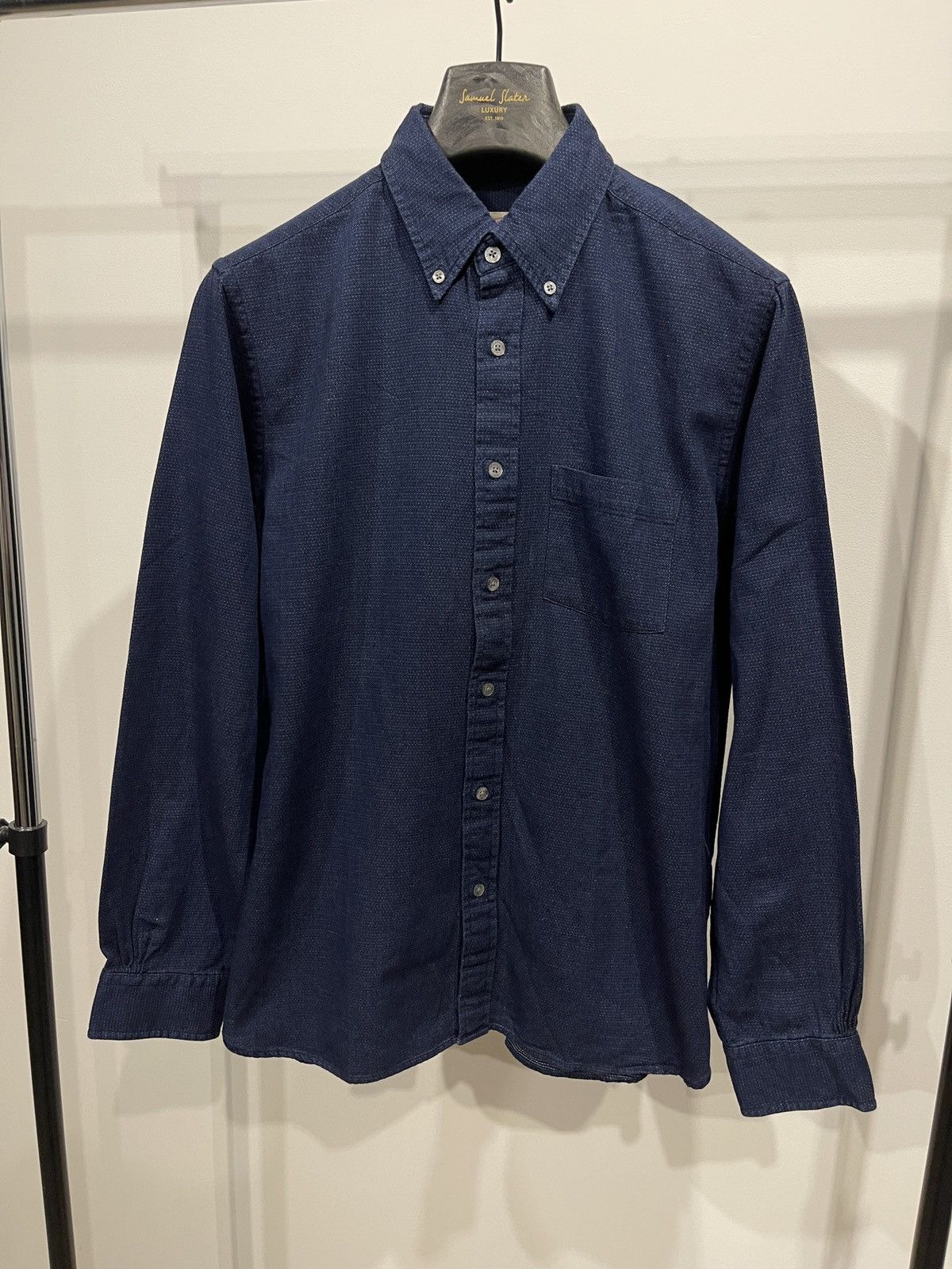 Brooks Brothers Brooks Brothers Red Fleece M Blue Textured Button Down Shirt Size US M / EU 48-50 / 2 - 1 Thumbnail