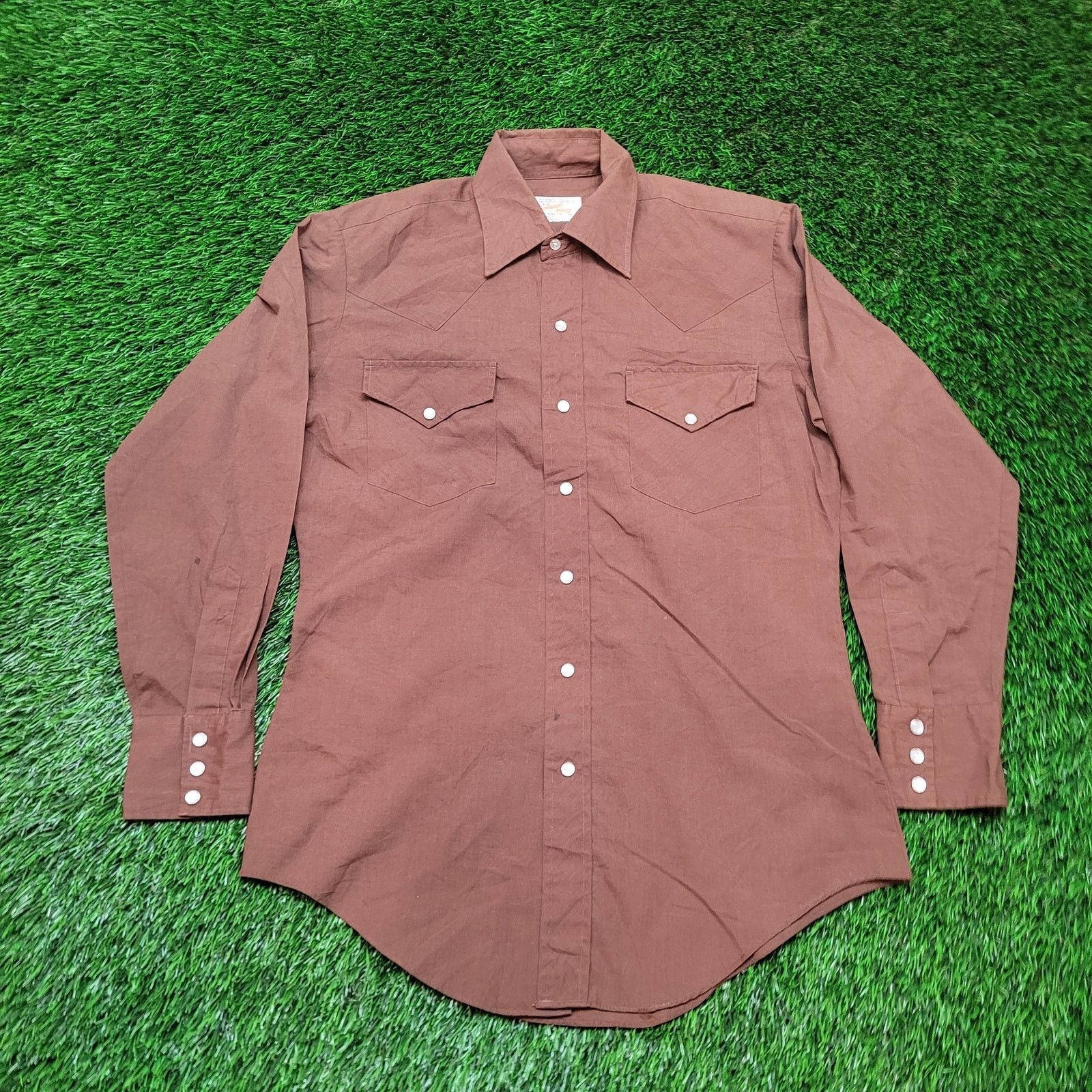 Vintage VTG 70s Elyon Wagon Boss Pearl Snap Western Shirt M Brown Size US M / EU 48-50 / 2 - 1 Thumbnail