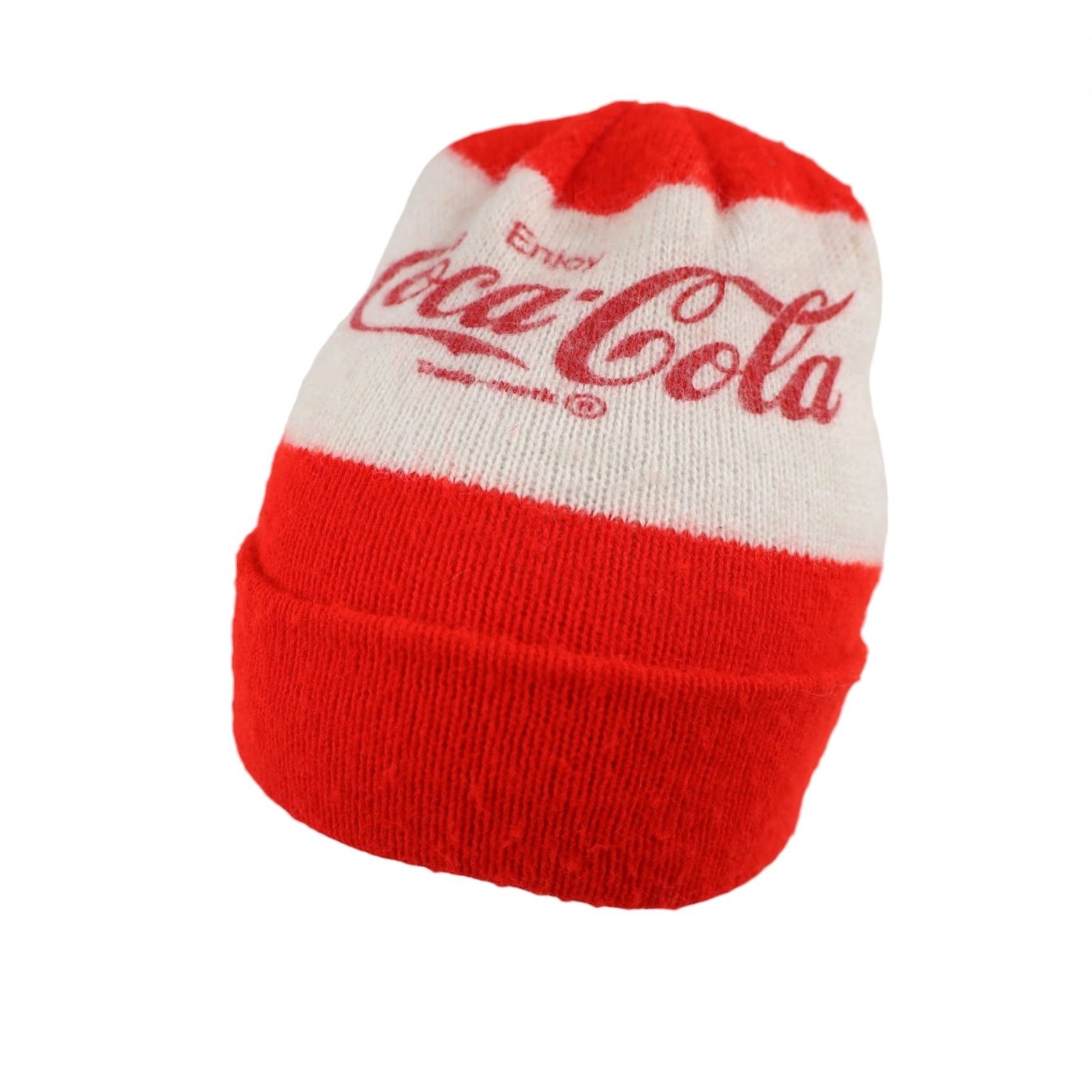 Vintage VINTAGE Coca Cola Beanie Unisex Adults One Size White Knit Beanie Size ONE SIZE - 4 Thumbnail