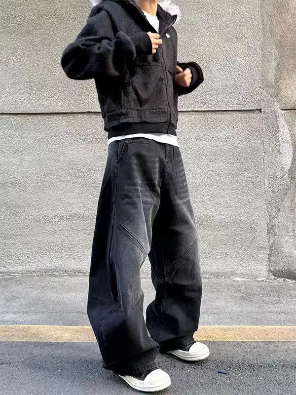VIBE Washed Black Machete Contour Baggy Jeans Size US 34 / EU 50 - 6 Thumbnail
