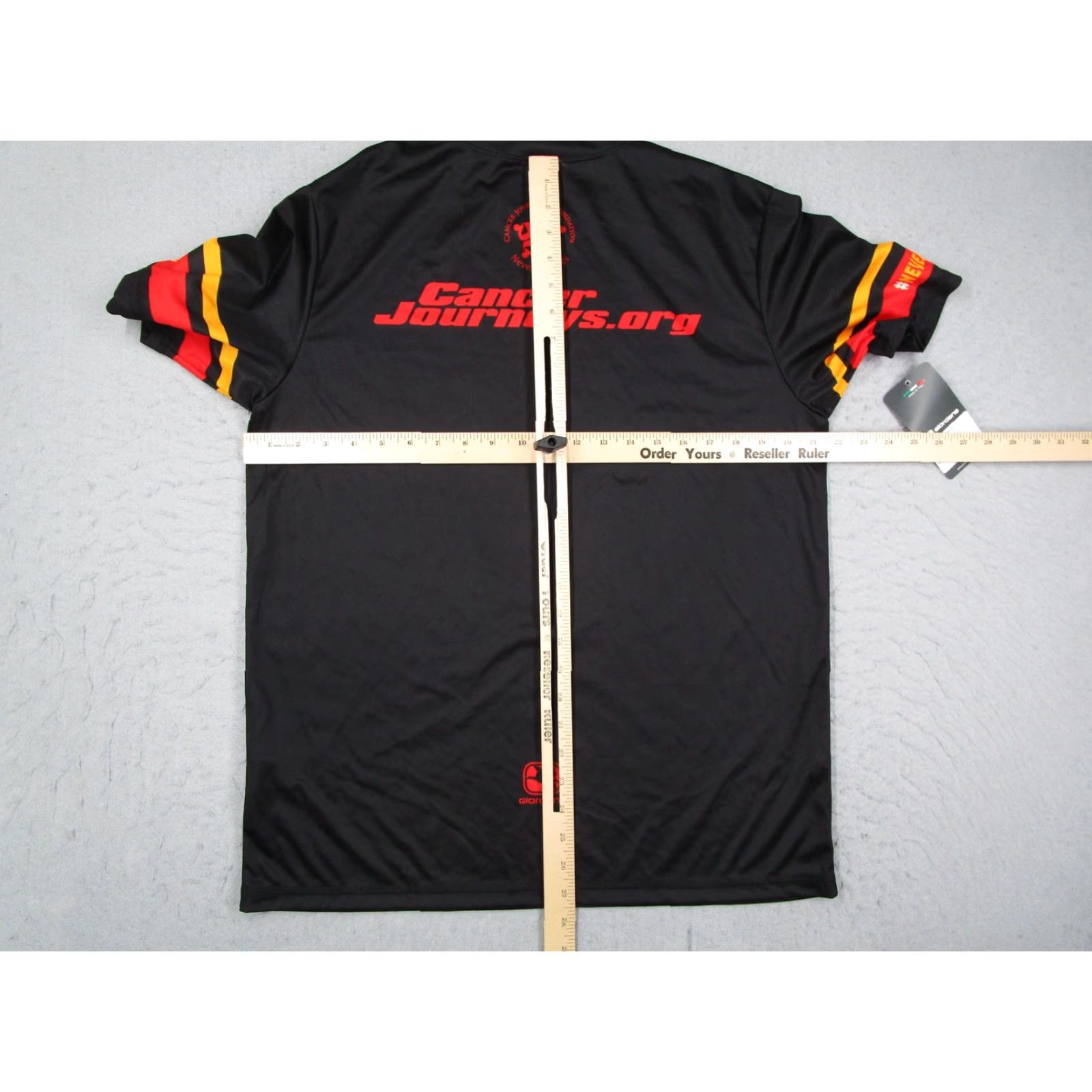 Vintage Giordana Tech Tee Shirt Mens XL Black Cycling #NeverGiveUp Cancer Journeys Italy Size US XL / EU 56 / 4 - 7 Thumbnail