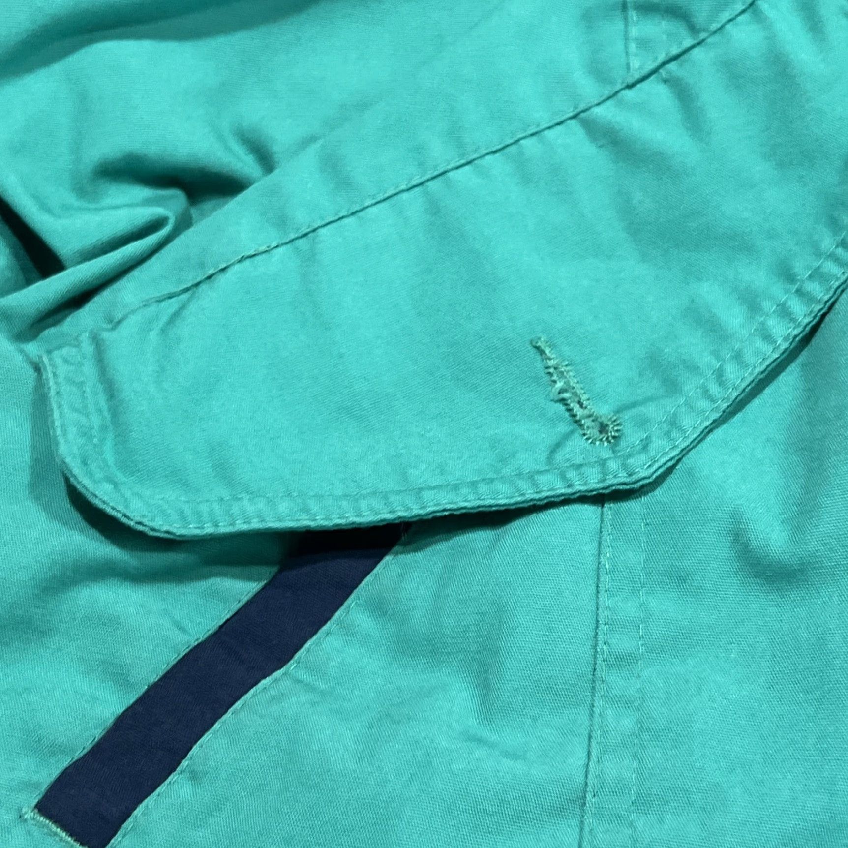 AQUA VINTAGE Climate Zone Sailing Yacht Jacket Large Aqua Navy Zip Button Drawstring Windbreaker MENS Regular Size L Size US L / EU 52-54 / 3 - 5 Thumbnail