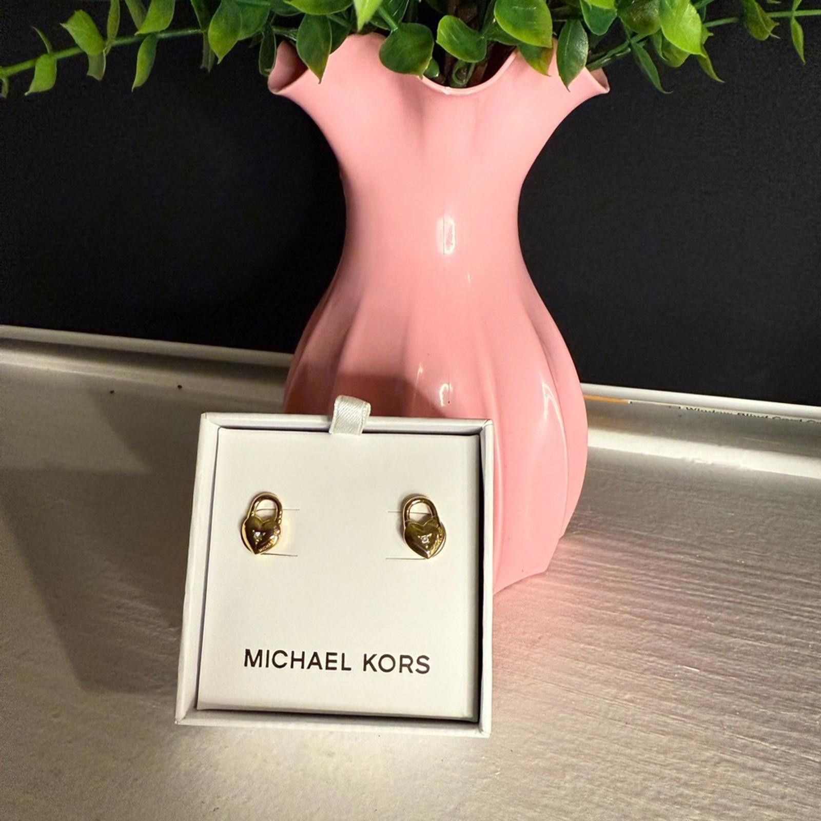 Michael Kors Michael Kors Gold Heart-Shaped Earrings NWT Size ONE SIZE - 3 Thumbnail