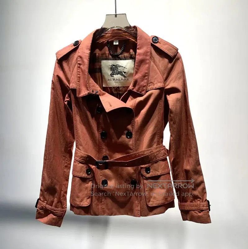 Burberry Burberry Women's Orange Cotton Trench Coat. Size XXS / US 00 / IT 34 - 1 Thumbnail