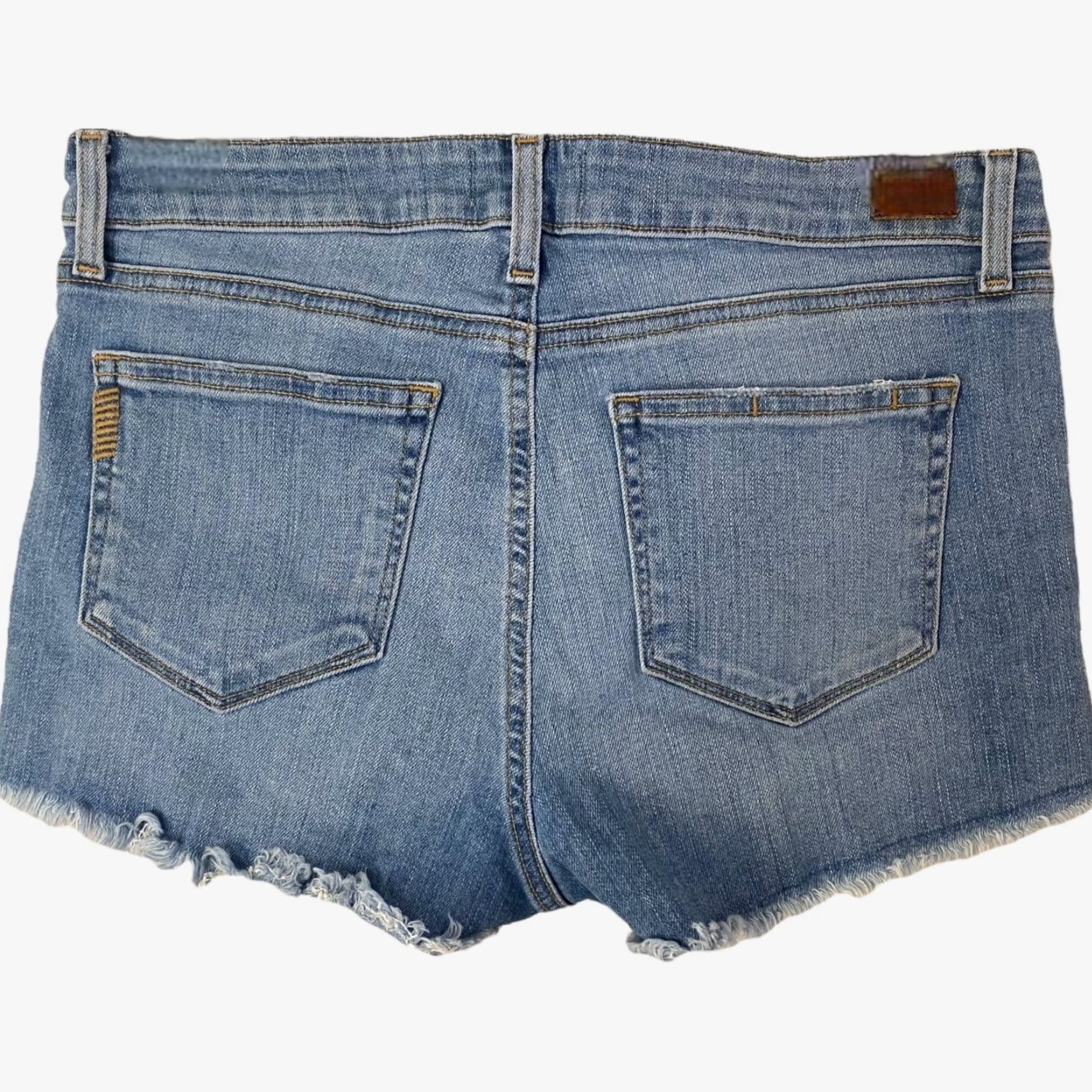 Paige PAIGE Daryn Distressed Jean Shorts Womens 28 Mid-Rise Raw Hem Blue Denim Size 28" / US 6 / IT 42 - 4 Thumbnail