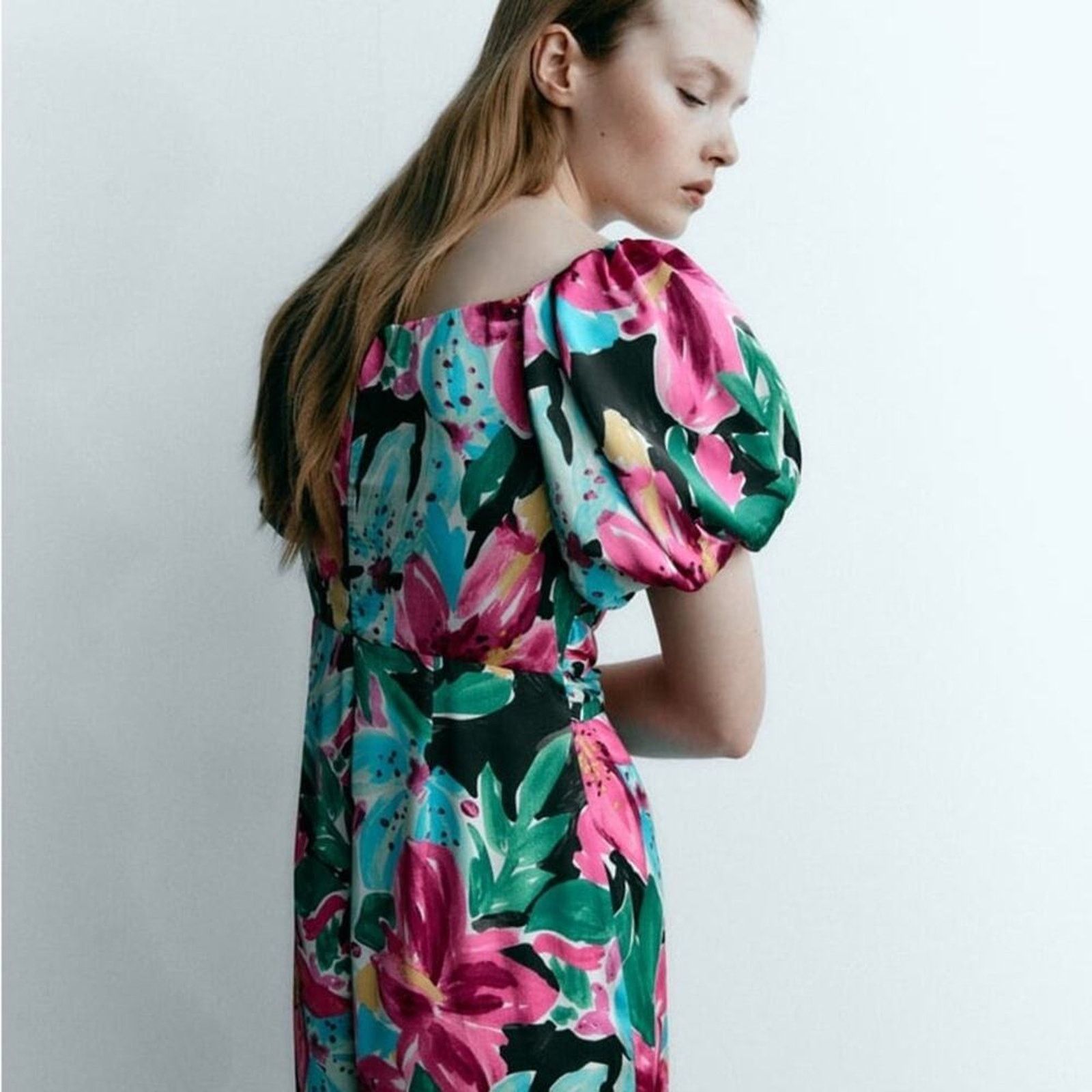 Zara ZARA FLORAL PRINT JUMPSUIT MULTICOLORED Size 26" / US 2 / IT 38 - 9 Thumbnail