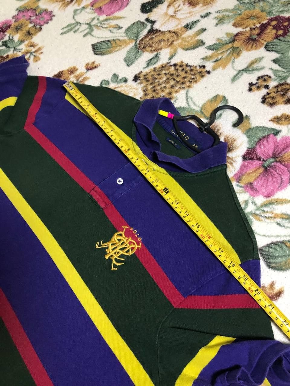 Polo Ralph Lauren Polo Ralph Lauren Scribble Striped Short Sleeve Polo Shirt Size US XXL / EU 58 / 5 - 11 Thumbnail