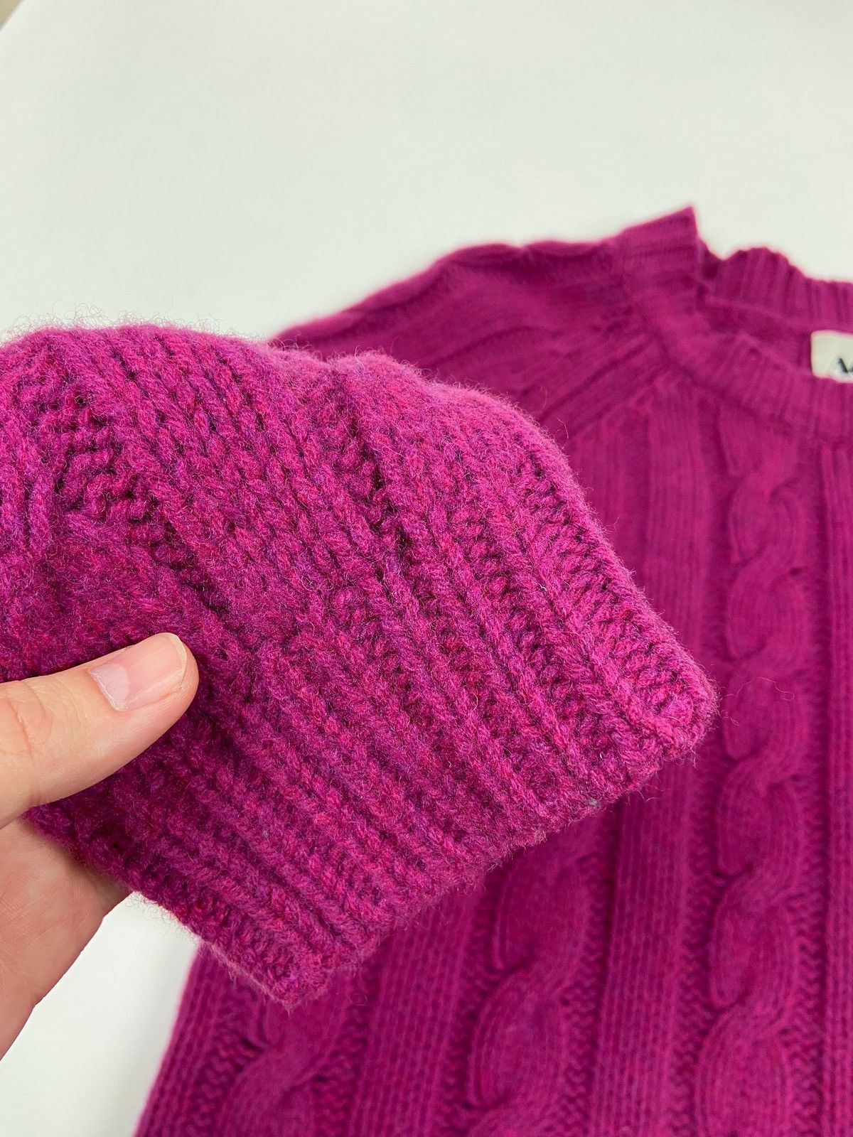 Acne Studios Acne Cable Knit Sweater Pink Lambswool Chunky CrewneckJumper Size XL / US 12-14 / IT 48-50 - 9 Thumbnail