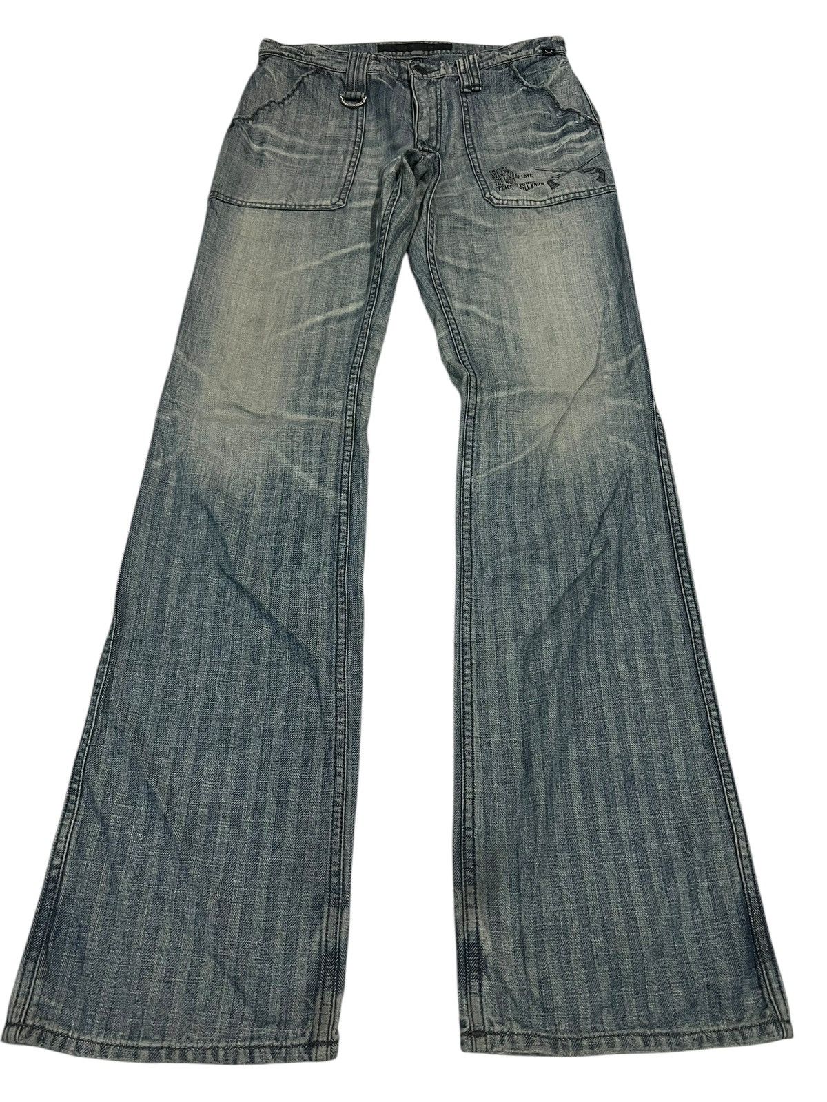 If Six Was Nine × Roar × Seditionaries 🌈90s Style🌈Roar Peace & Love Mud Wash Flare Jean Size US 28 / EU 44 - 1 Thumbnail