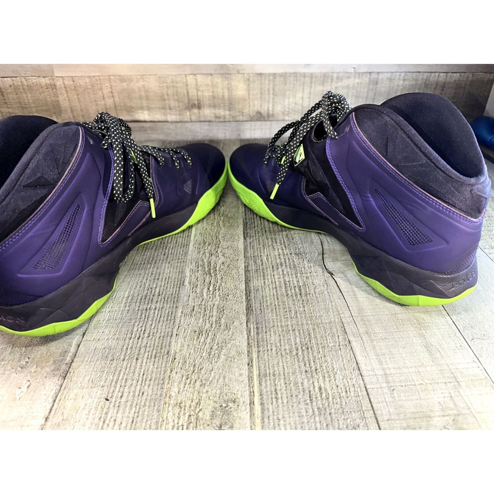 Nike Nike LeBron Zoom Soldier VII Sneaker Mens 14 Purple Lime 2013 90s Colorful Sports Basketball Shoes Size US 14 / EU 47 - 7 Thumbnail