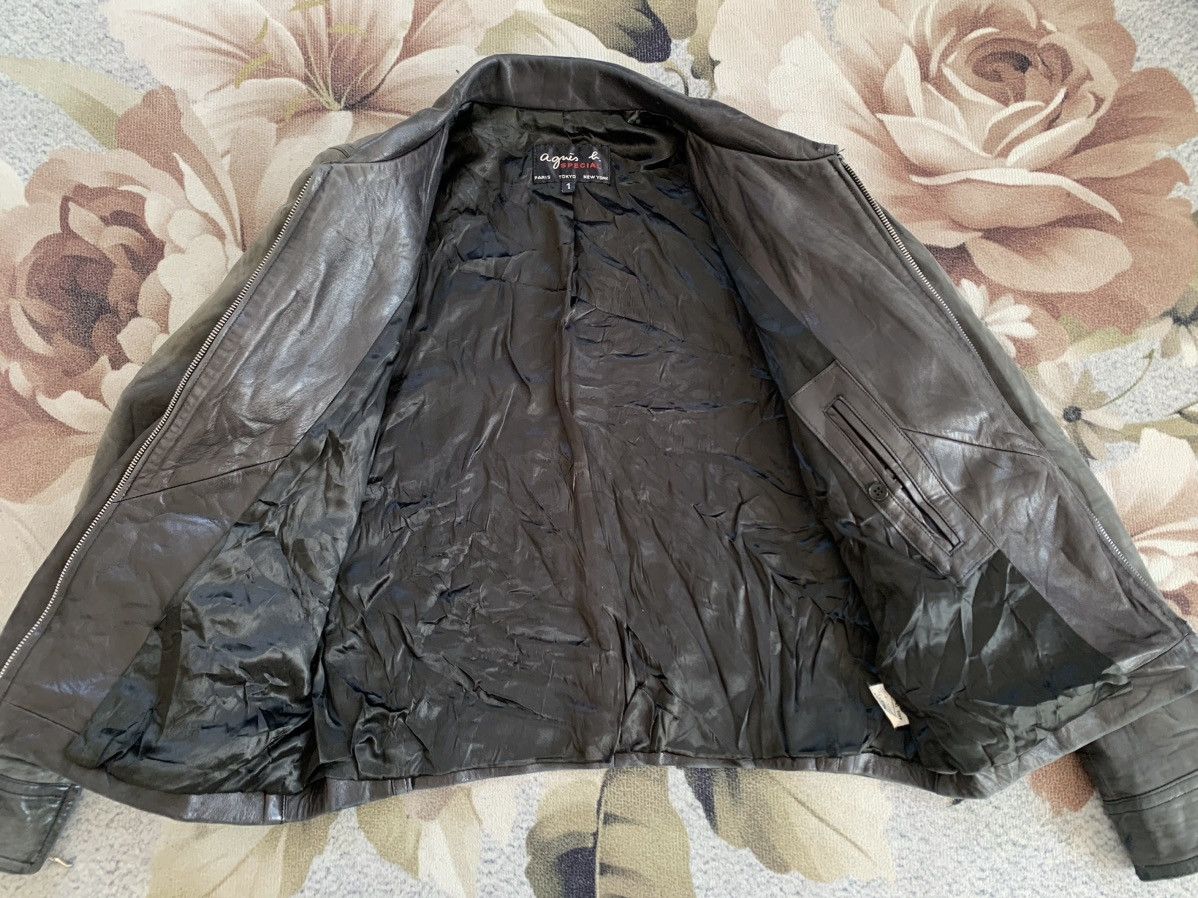 agnes b. Sun Faded Agnes B Special Leather Jacket Riri Zipper Size S / US 4 / IT 40 - 11 Thumbnail