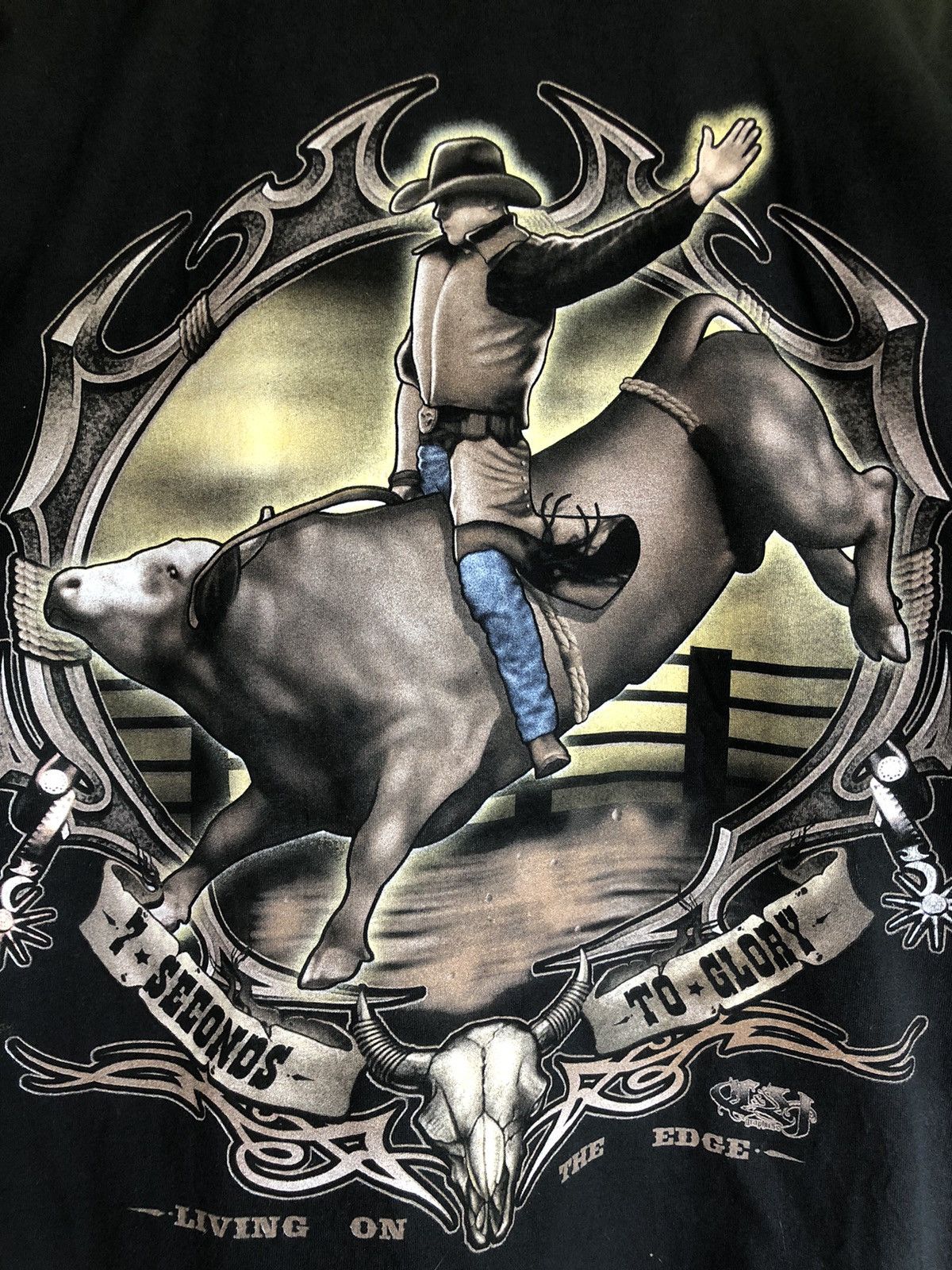 Japanese Brand × Vintage Crazy OVP Backhit Cowboy Rodeo Graphic Tee Size US L / EU 52-54 / 3 - 3 Thumbnail