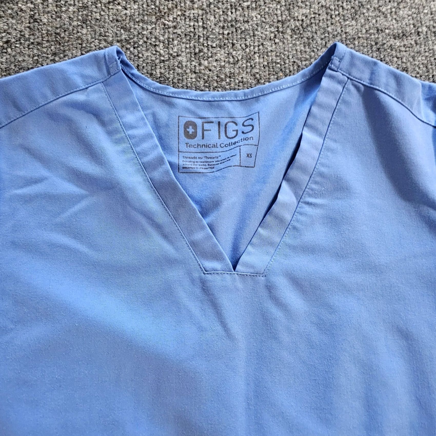 Vintage FIGS Top Shirt Womens XS Blue Casma 3 Pockets Short Sleeve Technical Comfort Size XS / US 0-2 / IT 36-38 - 2 Thumbnail