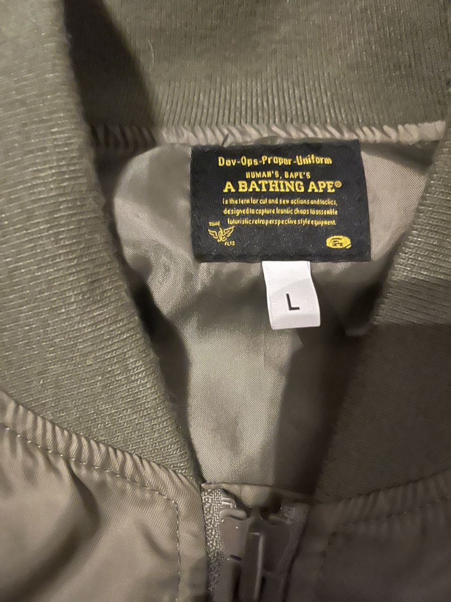 Bape Bape Bomber Jacker Olive Green Size L Size US L / EU 52-54 / 3 - 3 Thumbnail