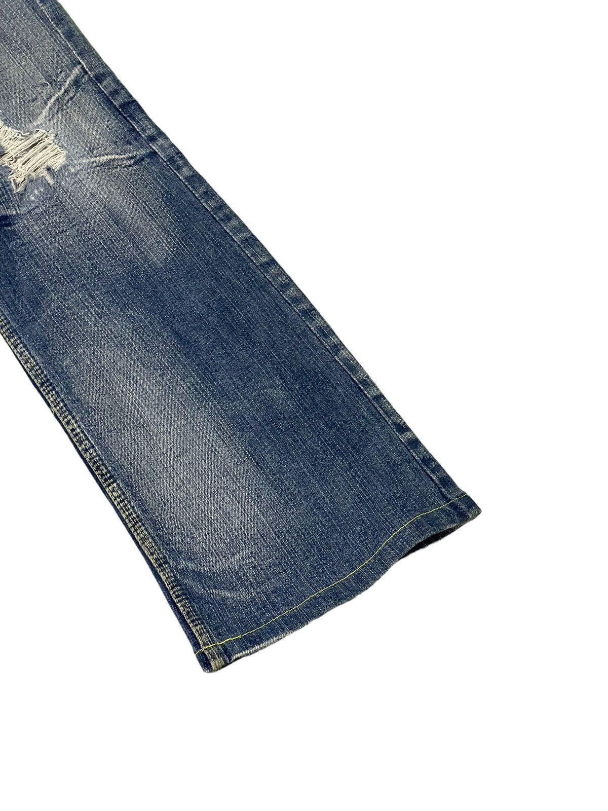 Japanese Brand Flare Jeans Nicole Club Distress Low Rise Boot Cut 7🟦1 Size US 35 - 4 Thumbnail
