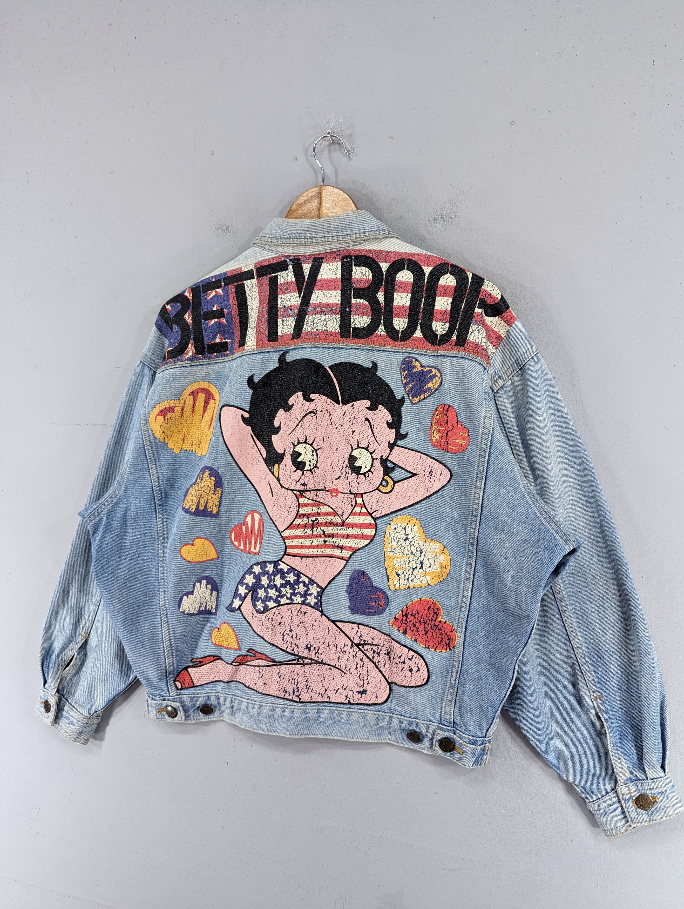 Disney Vintage 90s Betty Boop Boxy Denim Jacket Size US L / EU 52-54 / 3 - 2 Thumbnail