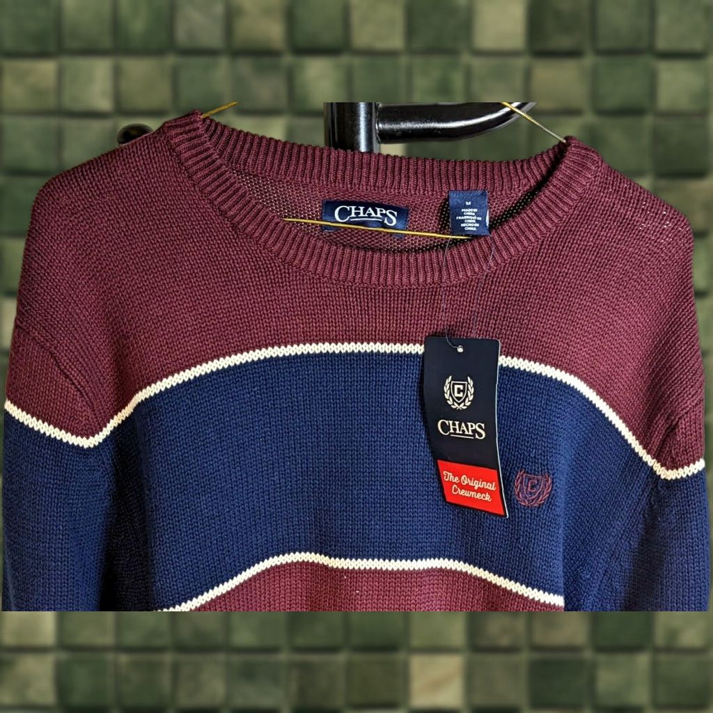 Chaps NWT Chaps Original Crewneck Mens Medium Rich Ruby Long Sleeve Knit Sweater Size US M / EU 48-50 / 2 - 1 Thumbnail