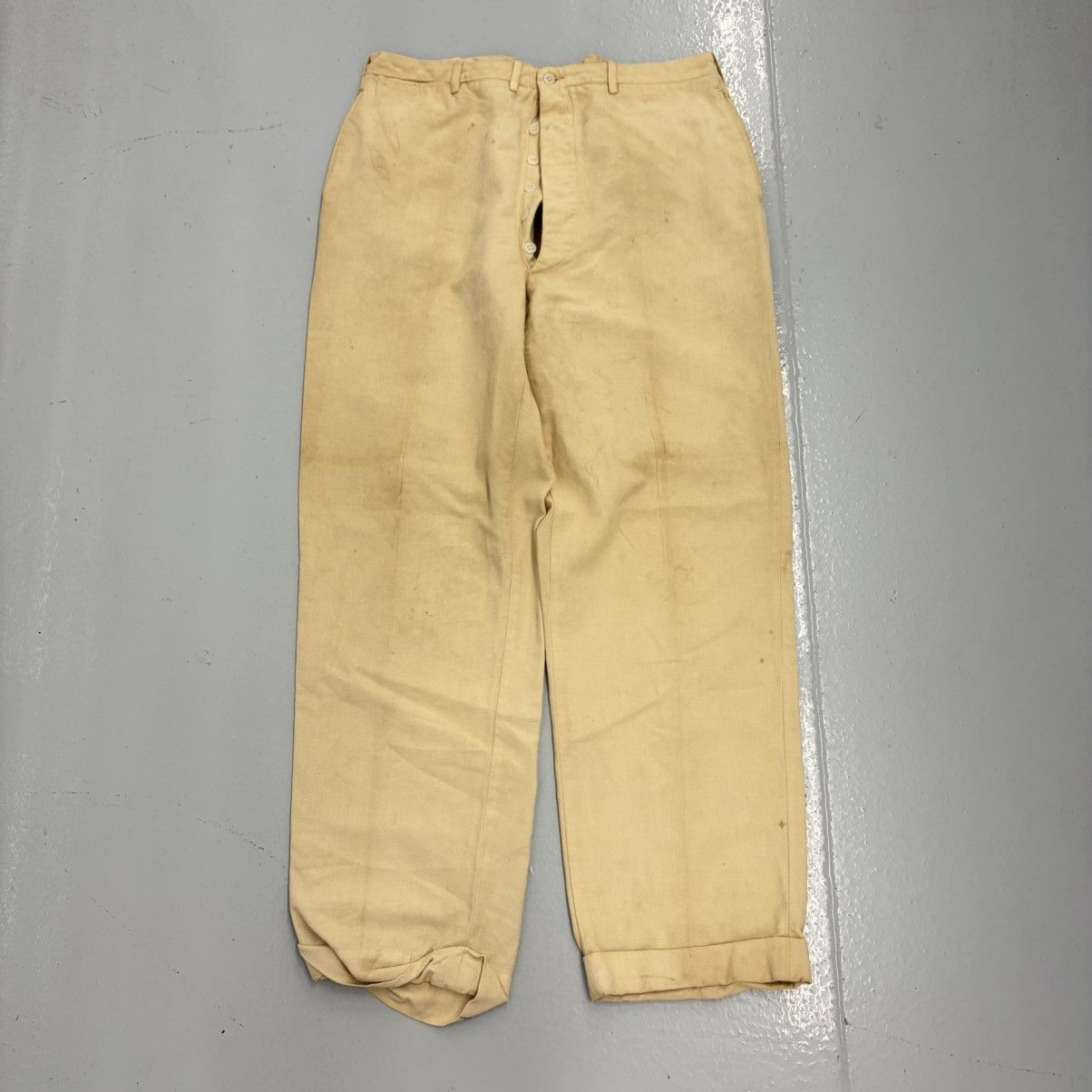 Other Vintage 40s Palm Beach Cream Linen Distressed Suit Size 40R - 5 Thumbnail