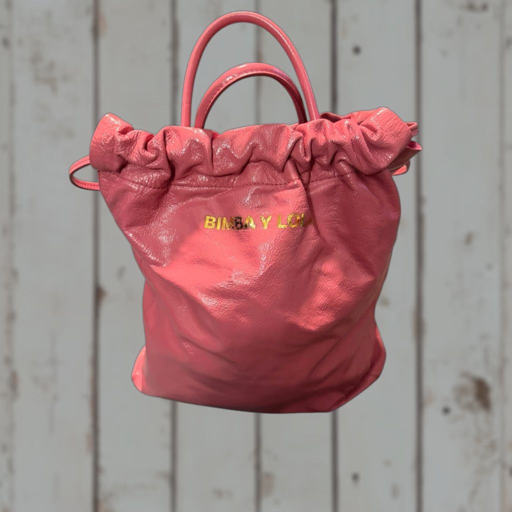 BIMBA Y LOLA Bimba Y Lola Women Upright Leather Shopper Bag Pink Tote OS Leather Exterior Pink Lining Pink Studded Adjustable Strap Pockets Size ONE SIZE - 1 Thumbnail