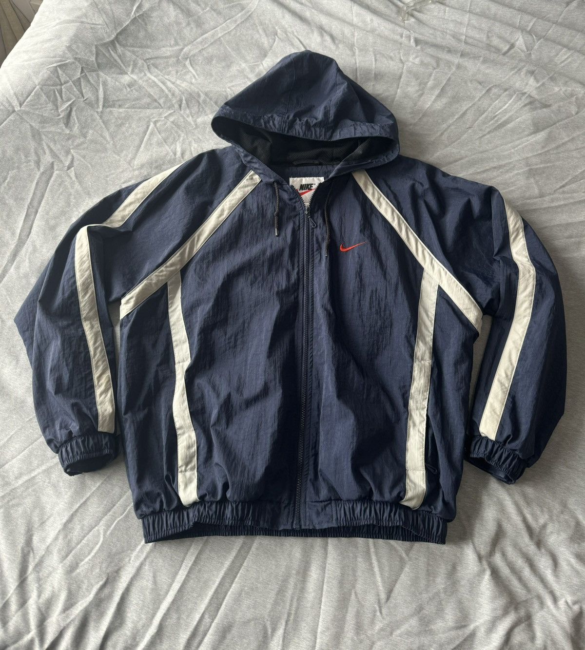 トップス 00s nike double zip track jacket y2k tec Nike vintage y2k black beige track top zip jacket | eBay