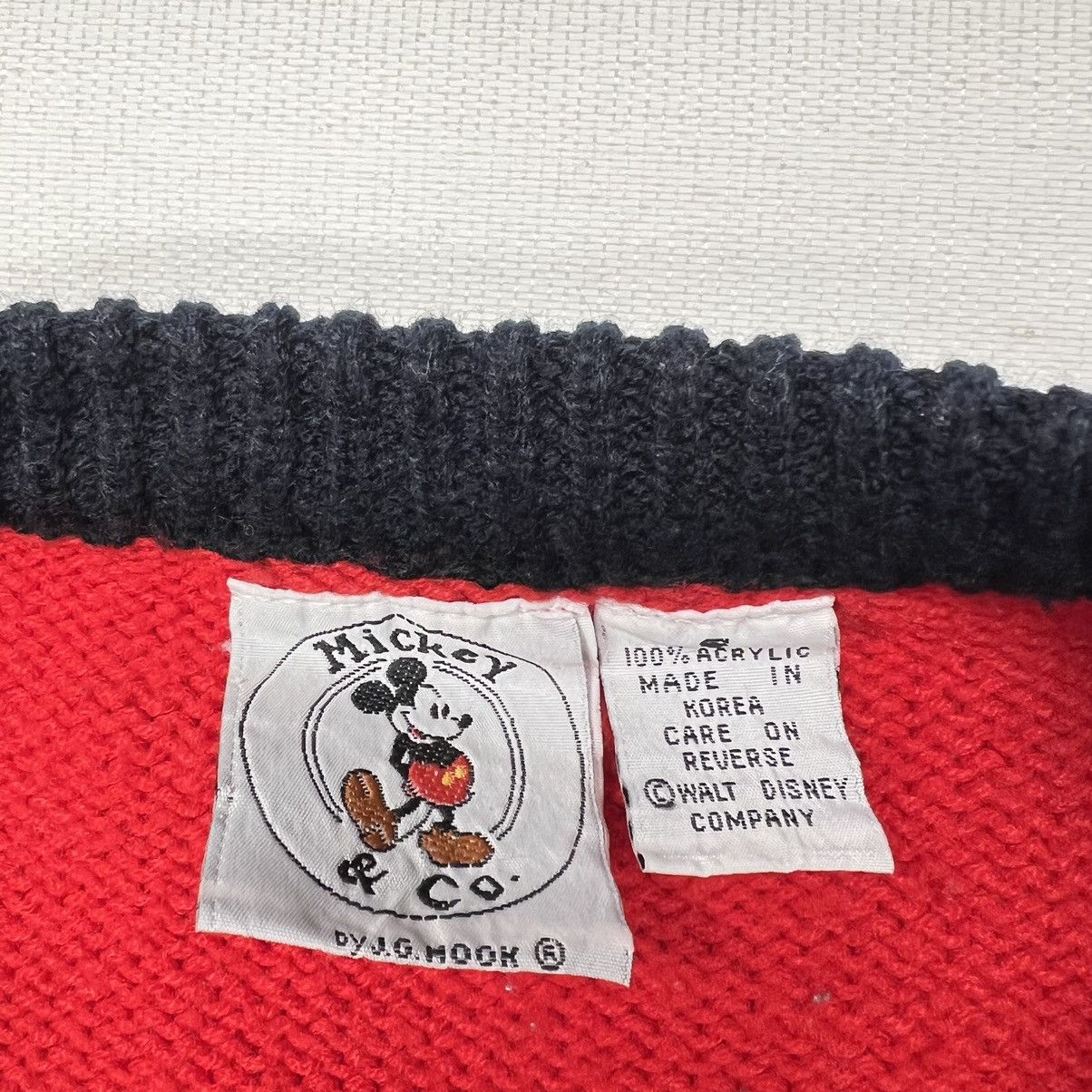 Disney × Mickey Mouse × Vintage VTG Mickey & Co Sweater Minnie Mouse Disney Red Knit Striped Size S / US 4 / IT 40 - 5 Thumbnail