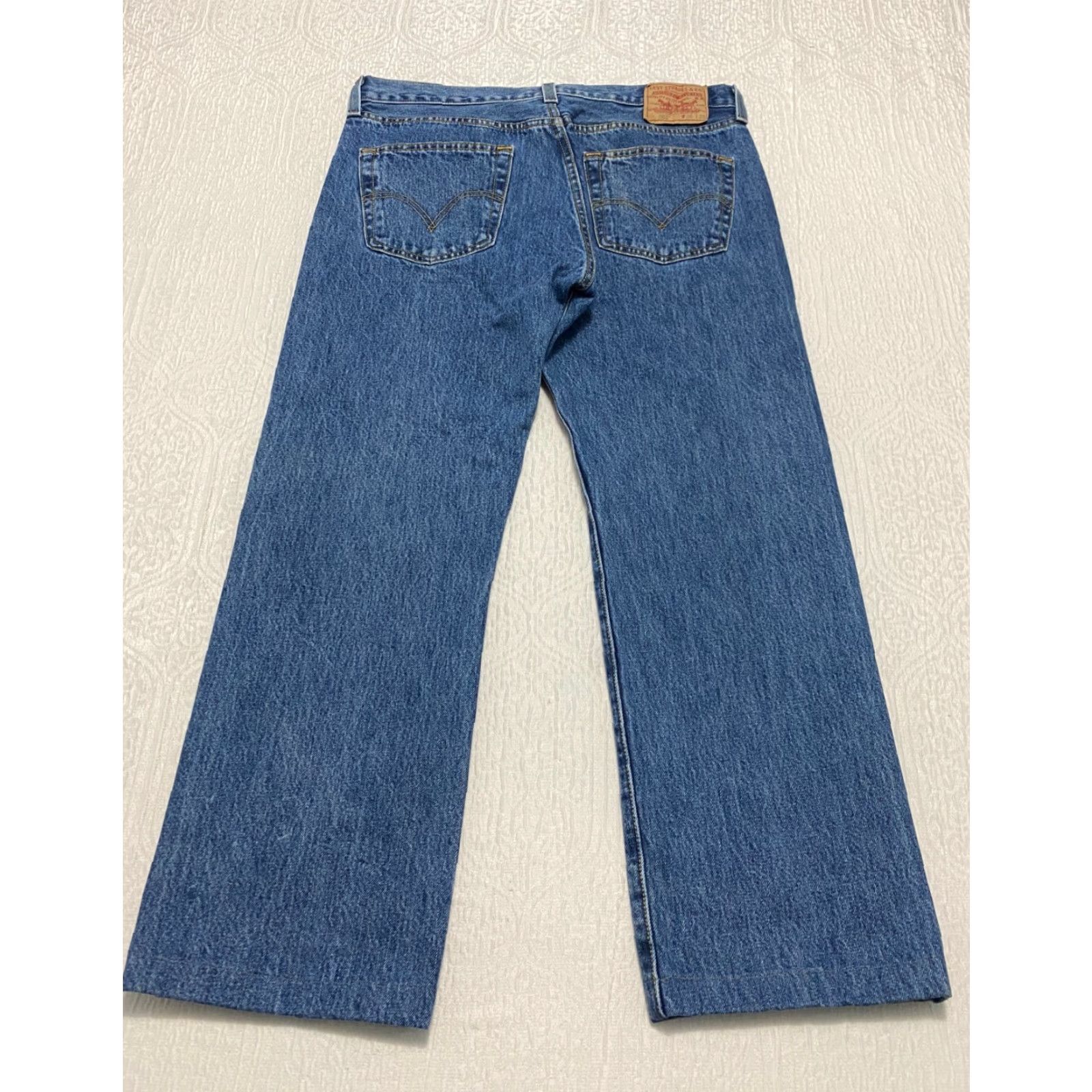 Levi's Levi's Levi'S 501 Jeans Men 36x27 Blue Straight Button Fly Hemmed Medium Wash 100% Cotton Denim 5-Pocket Classic Regular Size US 36 / EU 52 - 2 Thumbnail