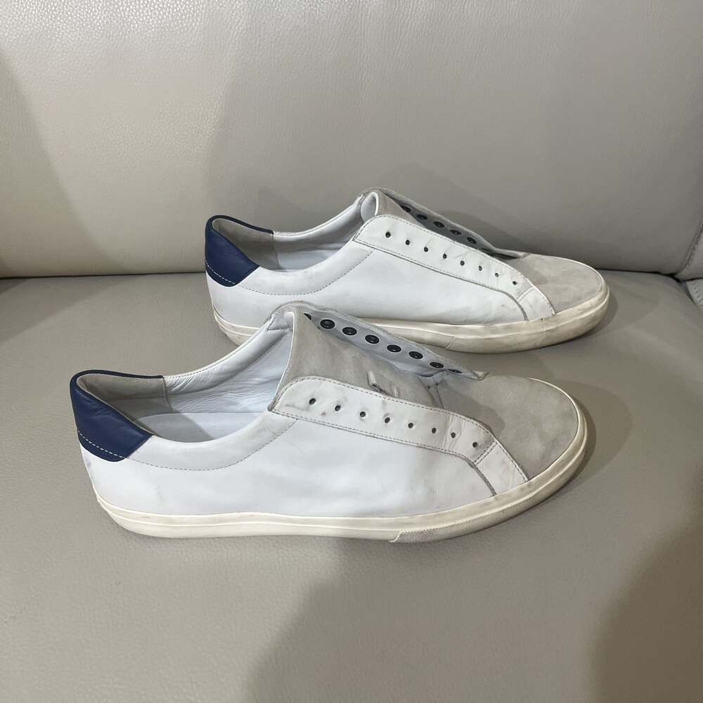 Vince Vince Size 12 White/Navy Colorblock Leather AS IS Men's Sho Size US 12 / EU 45 - 2 Thumbnail