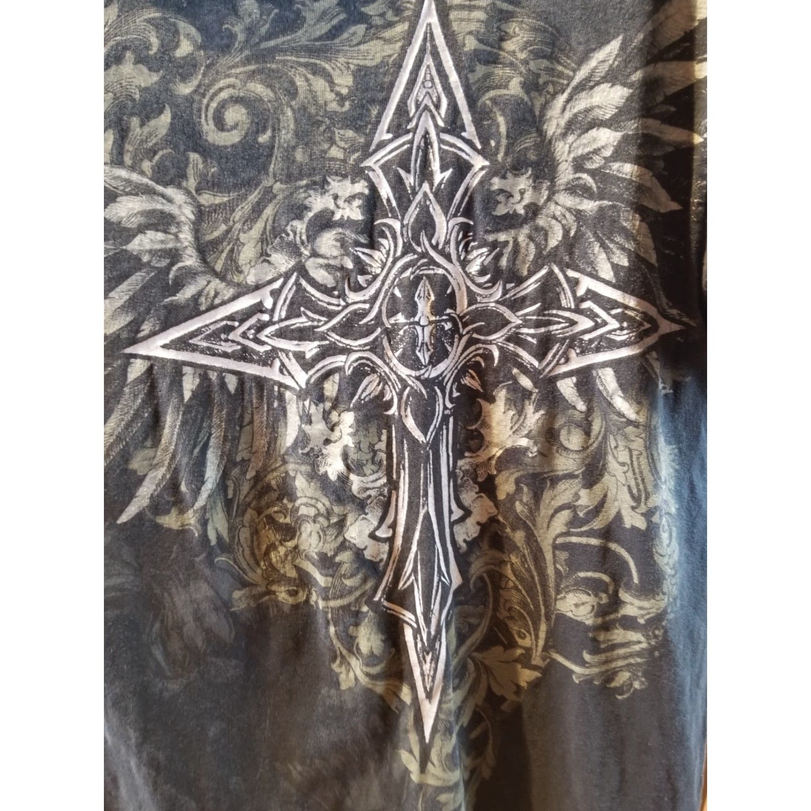 Vintage VINTAGE MMA ELITE CROSS WINGS GRUNGE MEN'S T-SHIRT SZ LARGE - BLACK, CAMOUFLAGE, SHORT SLEEVE, ROUND NECK, USA THEME, REGULAR FIT, MEN, T-Shirt Size US L / EU 52-54 / 3 - 2 Thumbnail