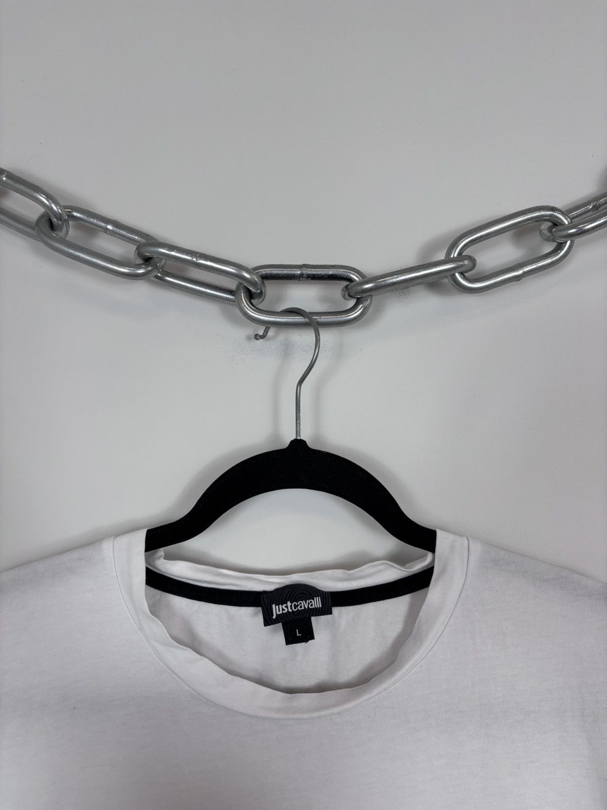 Just Cavalli Just Cavalli Men’s White Big Graphic Logo T-Shirt Tee Size US L / EU 52-54 / 3 - 3 Thumbnail