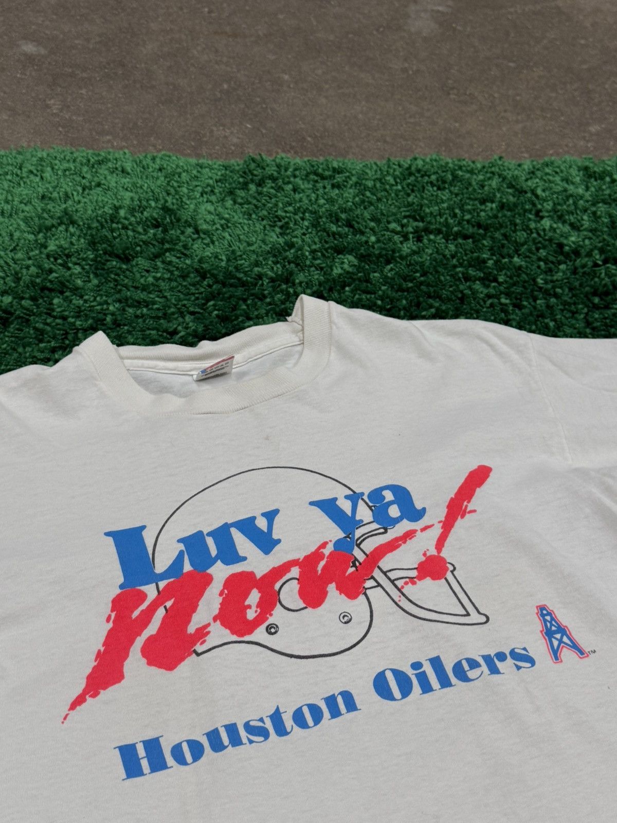 Fruit Of The Loom × NFL × Vintage RARE Houston Oilers "Luv Ya" Tee 90s Football Texas Tee XL Size US XL / EU 56 / 4 - 3 Thumbnail