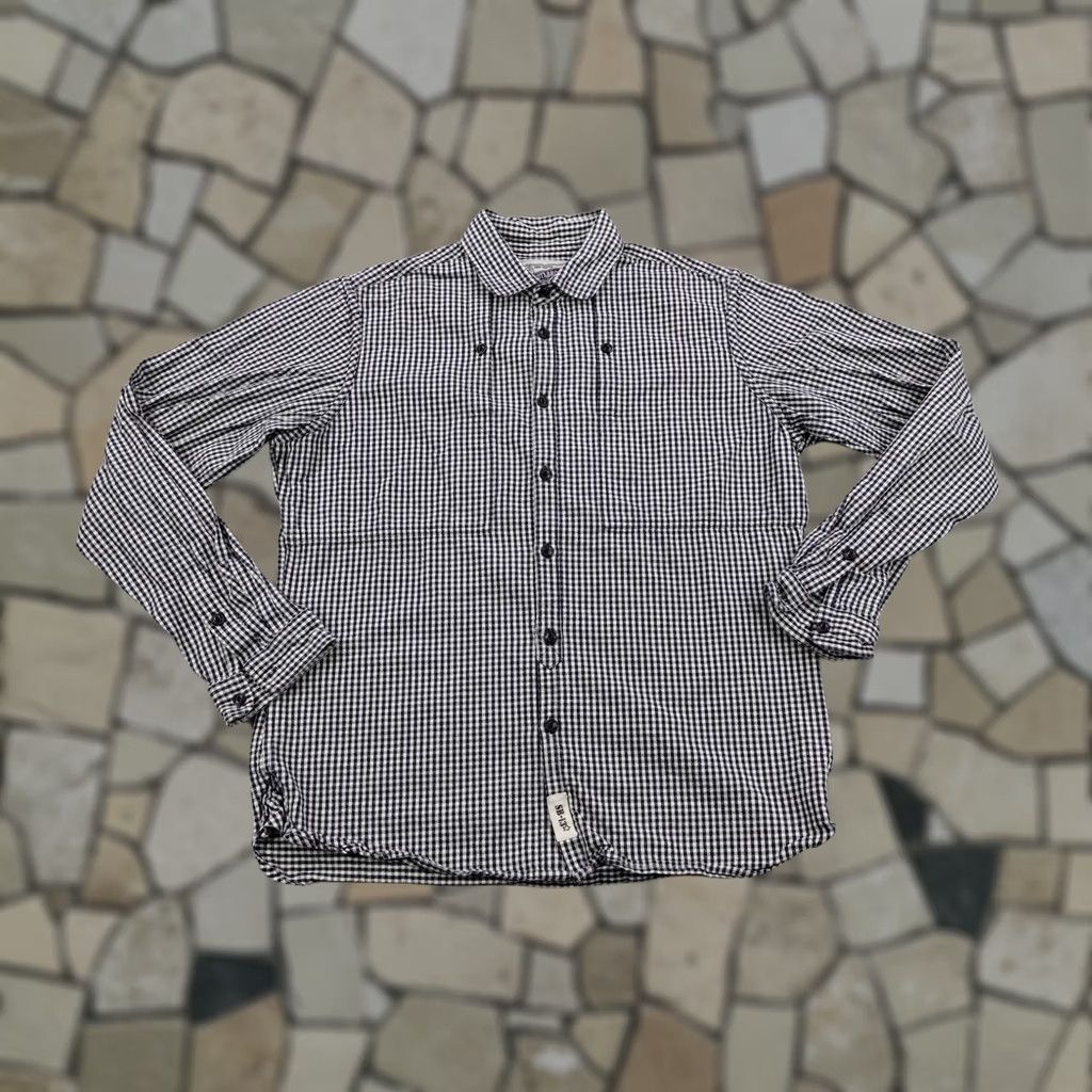 Schott Schott Bros Shirt Mens Large Blue White Gingham Check Button Up Cotton Heavyweight Size US L / EU 52-54 / 3 - 1 Thumbnail