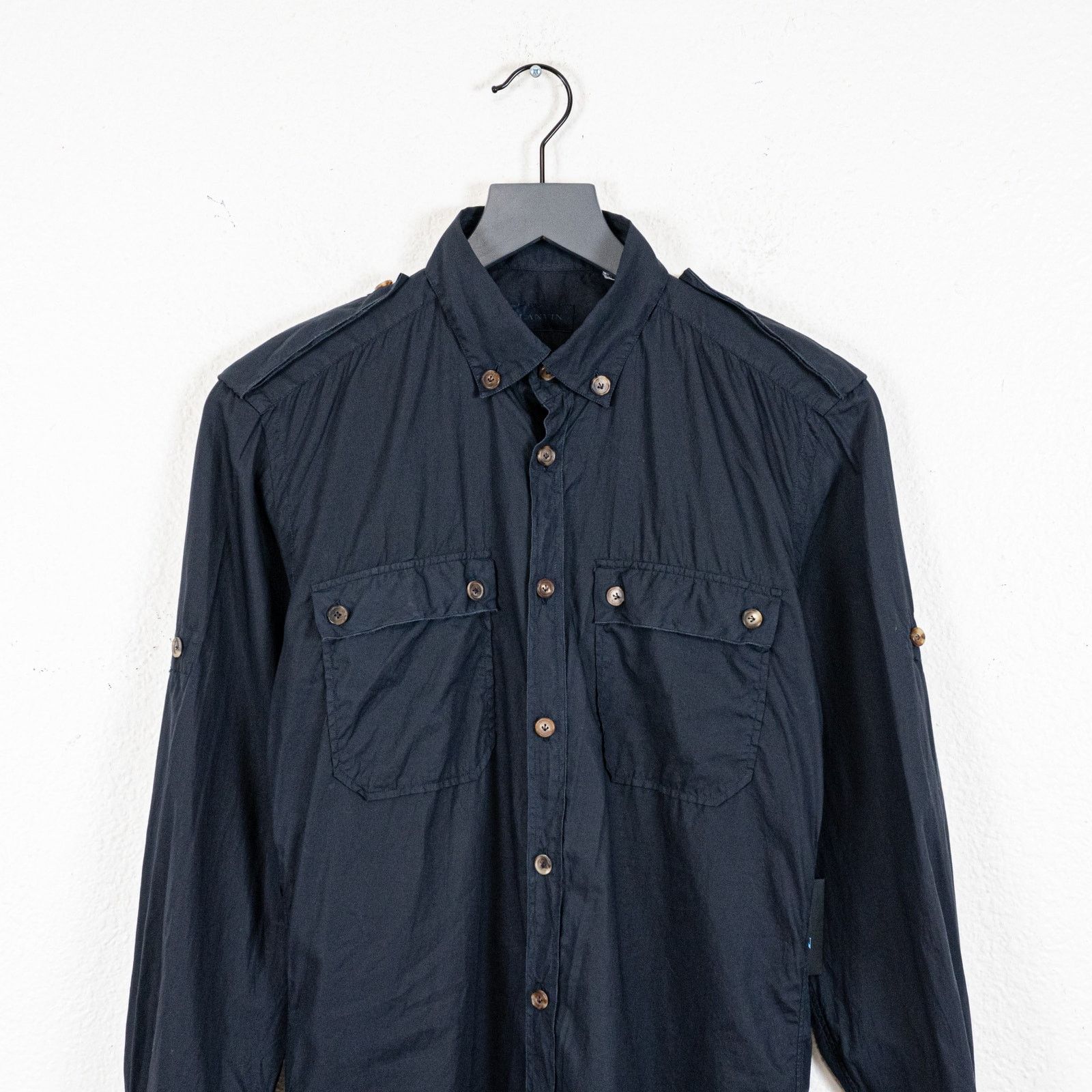 Lanvin LANVIN Men's Button down Shirt Ultility 2 Pocket in Navy Size US XS / EU 42 / 0 - 3 Thumbnail
