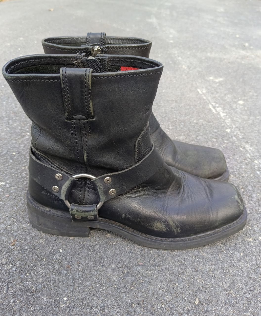 Harley Davidson × Leather HARLEY DIVIDSON LEATHER RING CHEALSEA BOOTS ZIPPER Size US 7.5 / IT 37.5 - 2 Thumbnail