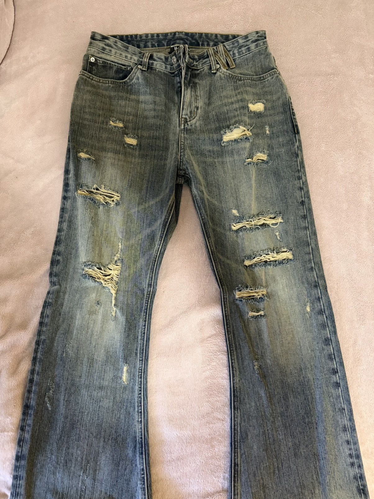 Other MEDM Distressed Flare Denim - Washed Blue Size US 32 / EU 48 - 1 Thumbnail