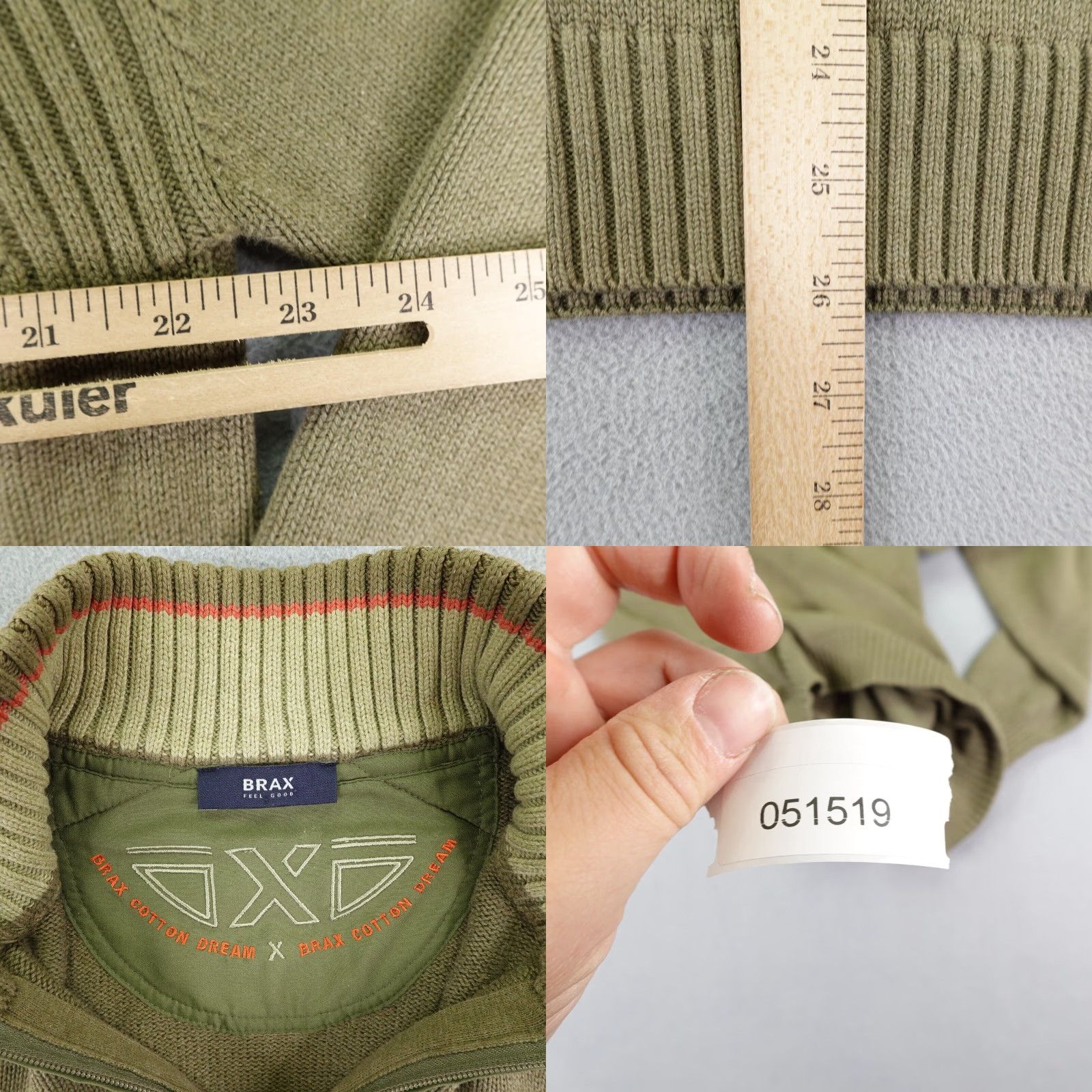 BRAX VINTAGE BRAX Sweater Men Large Pullover Knit 1/4 Zip Mock Neck Green Casual Outdoor Size US L / EU 52-54 / 3 - 8 Thumbnail