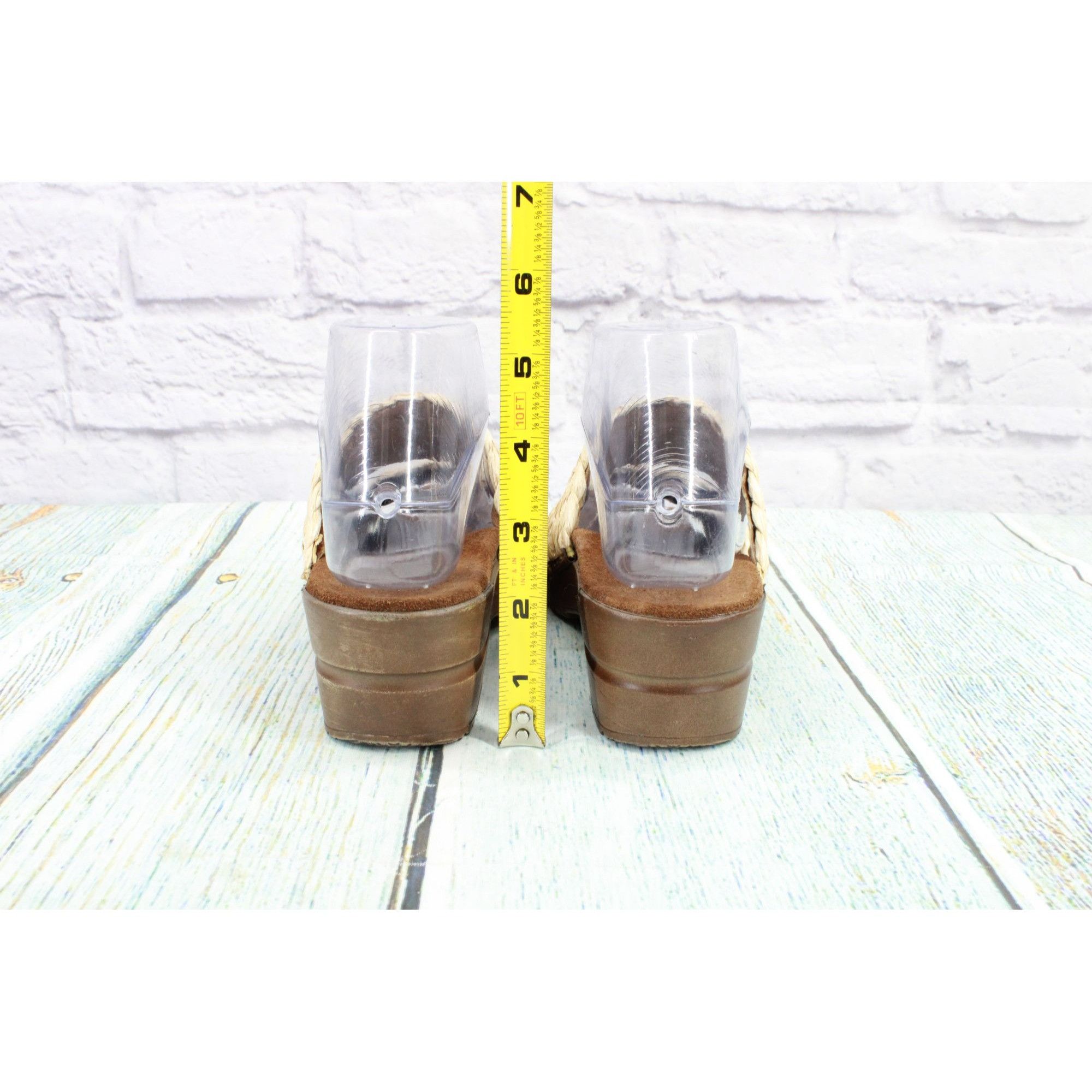 Other Sanita Cognac Braided Straw Raffia Wedge Sandals Size US 6 / IT 36 - 6 Thumbnail