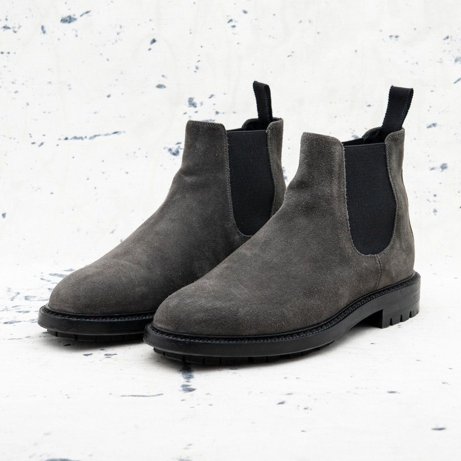 Dolce gabbana mens gray suede leather chelsea boots shoes