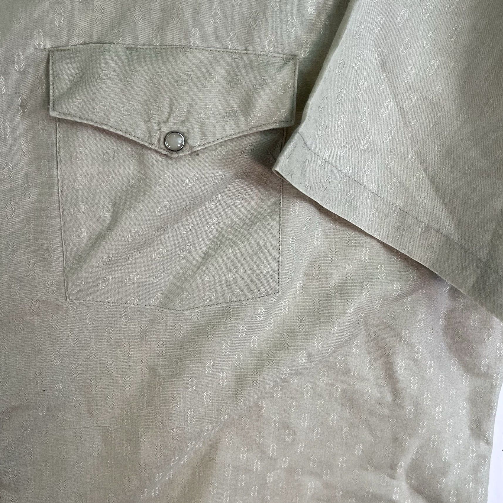 Vintage VINTAGE Frontier Button-Up Shirt Men XL Beige Short Sleeve Western Geometric Cowboy Mens Size US XL / EU 56 / 4 - 5 Thumbnail