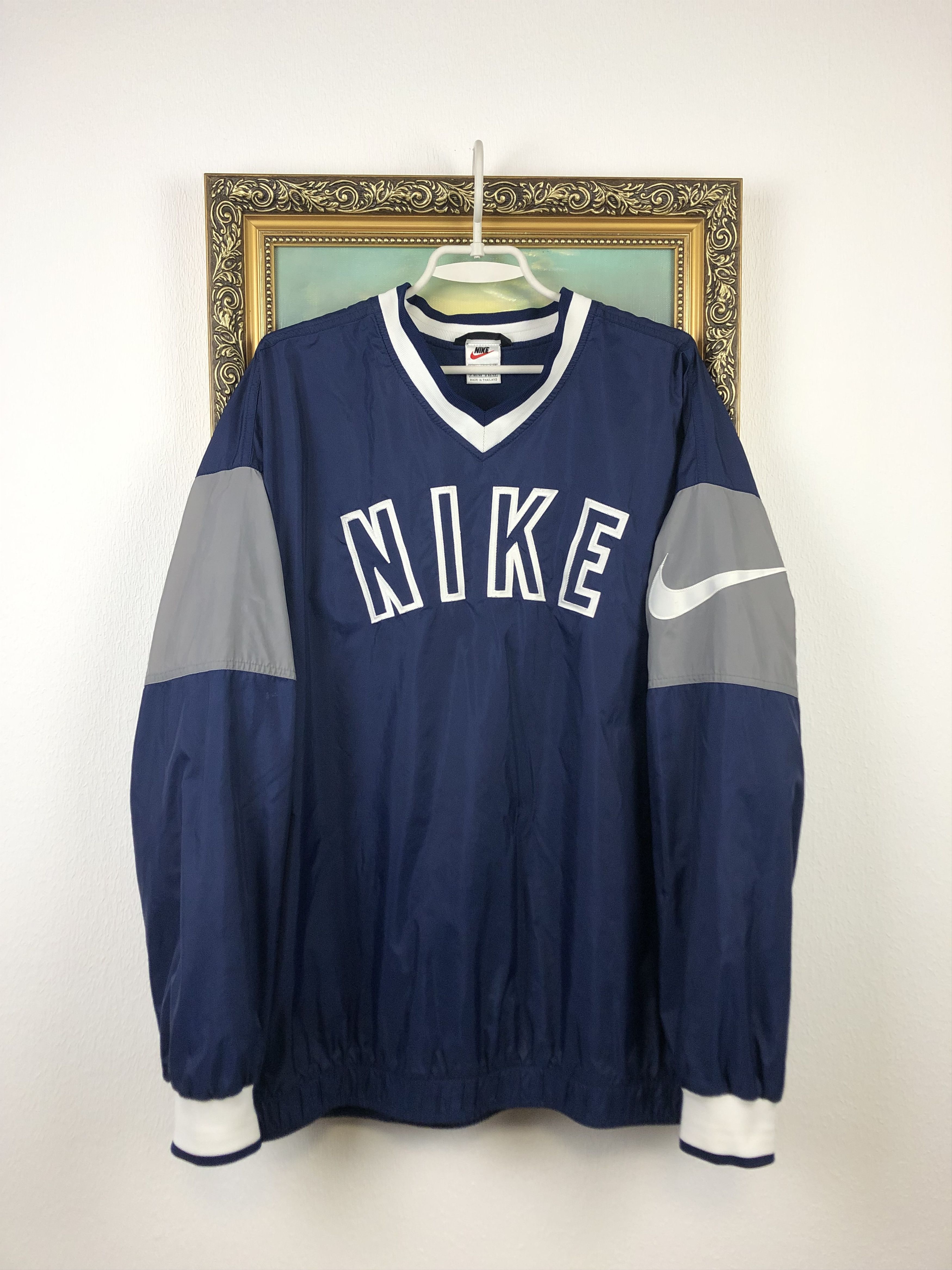 Nike × Vintage Vintage Nike Sweatshirt Rare Big Swoosh Logo Jacket Size US XL / EU 56 / 4 - 1 Thumbnail
