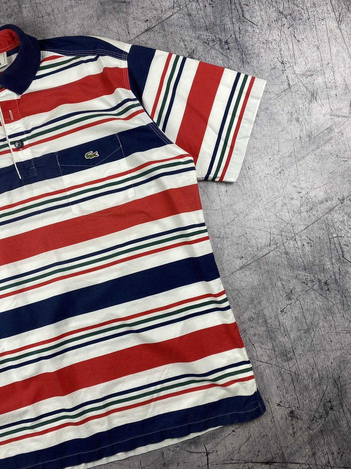 Lacoste Vintage Lacoste Striped Polo T Shirt Size XL Size US XL / EU 56 / 4 - 4 Thumbnail