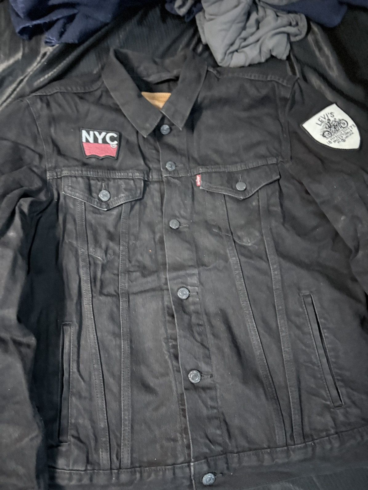 Levi's Levi Denim Black Jacket Size US M / EU 48-50 / 2 - 1 Thumbnail